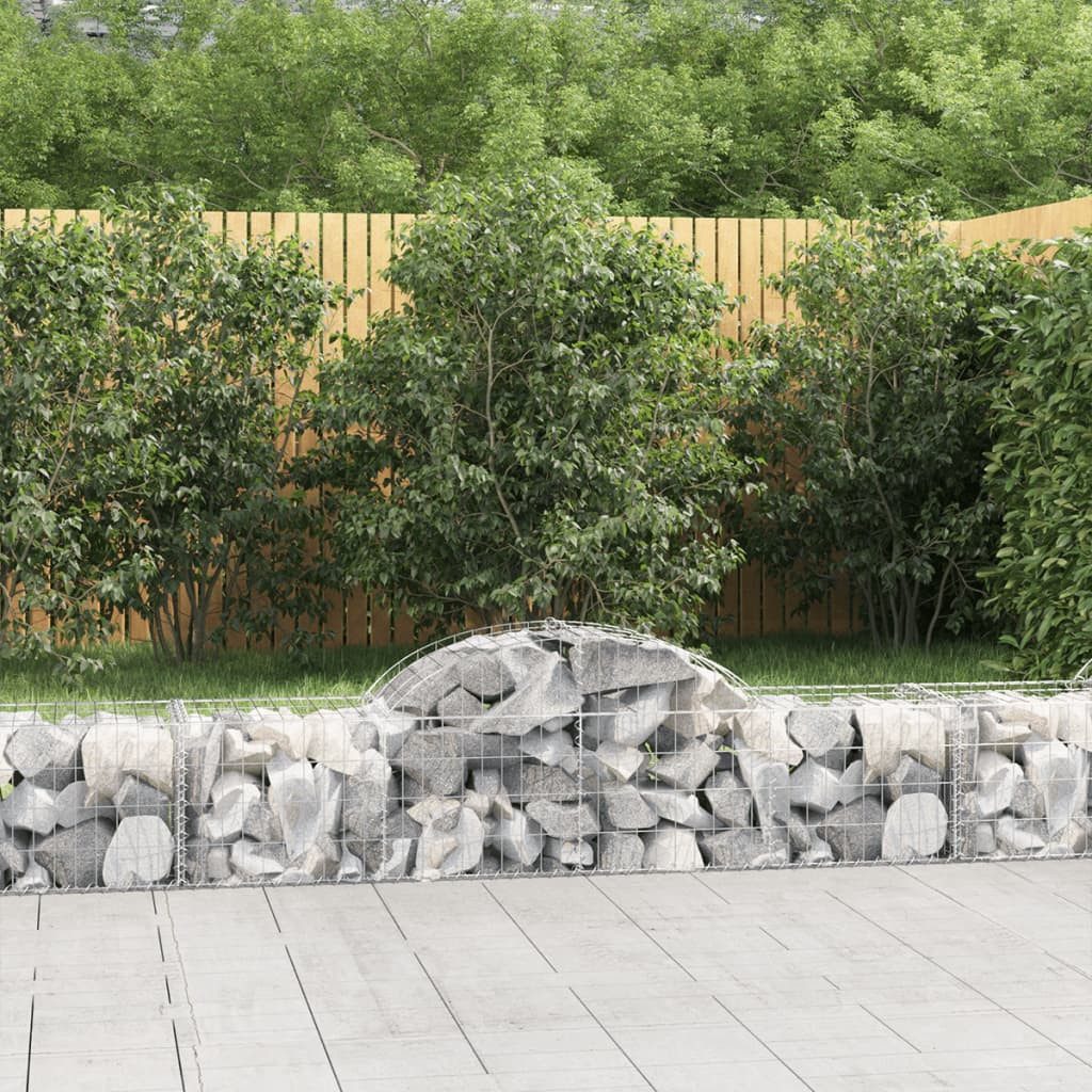 DOTMALL Gabionenzaun Gabionen mit Hochbogen 20 Stk. 200x50x40/60 cm Verzinktes Eisen