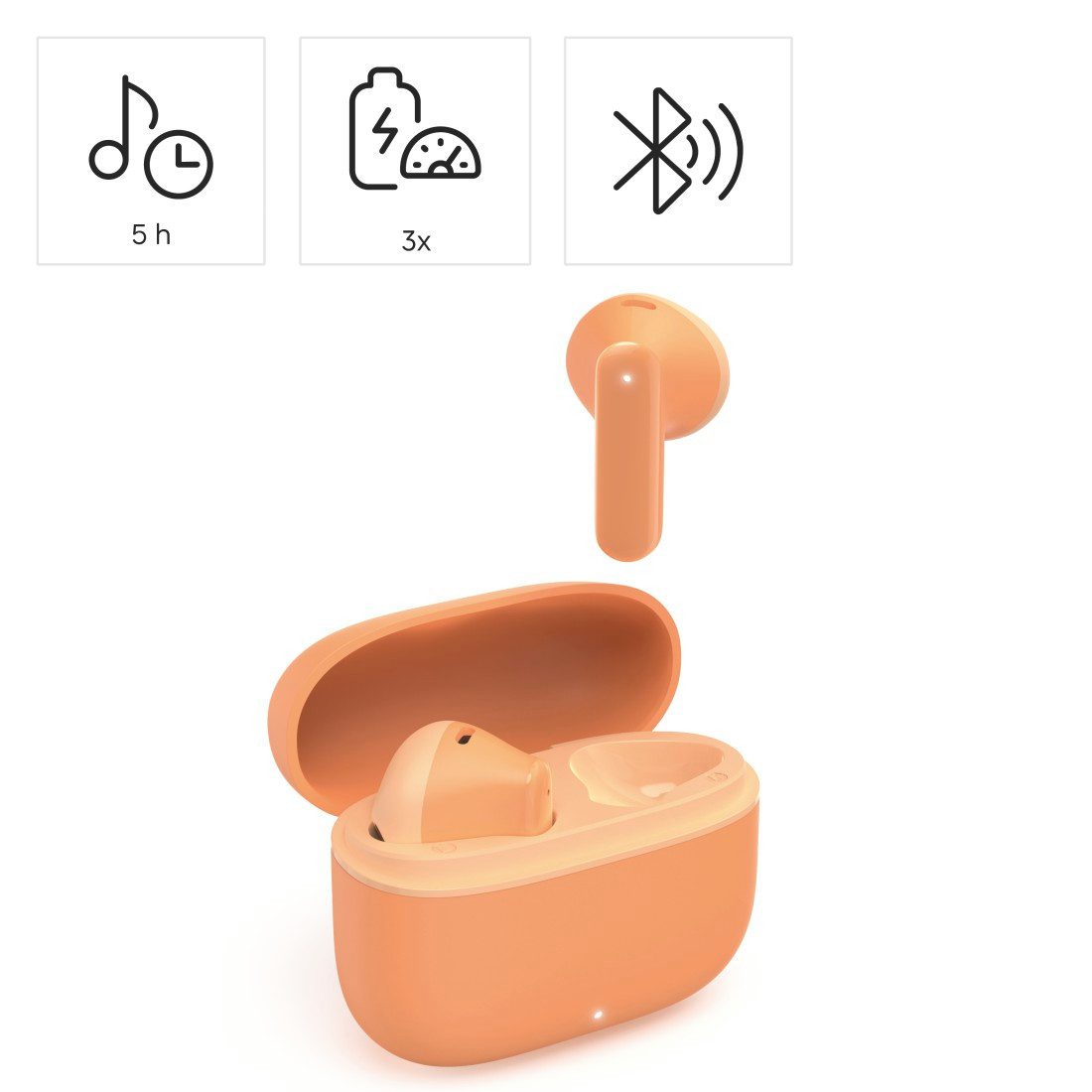 Hama Bluetooth Kopfhörer mit Mikrofon (True Wireless Headset, TWS Earbuds) In-Ear-Kopfhörer (Google Assistant, Siri)