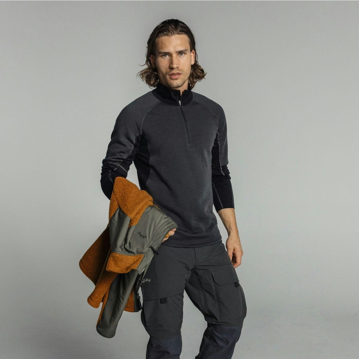 Lundhags Sweatshirt Prime Merino Half Zip M Perfekte Basisschicht für Outdoor-Aktivitäten dank mulesing-freier