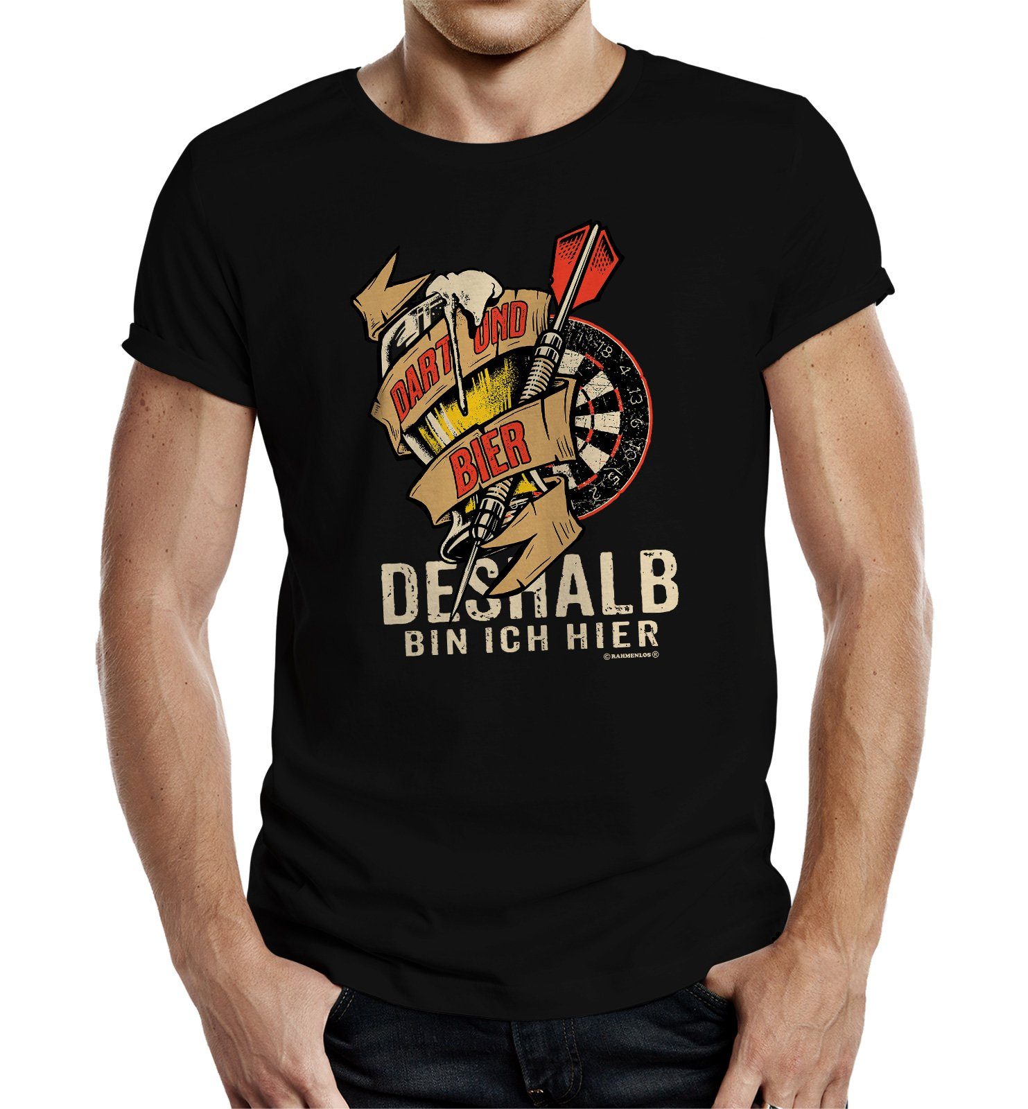 für T-Shirt Dartspieler Rahmenlos Geschenk