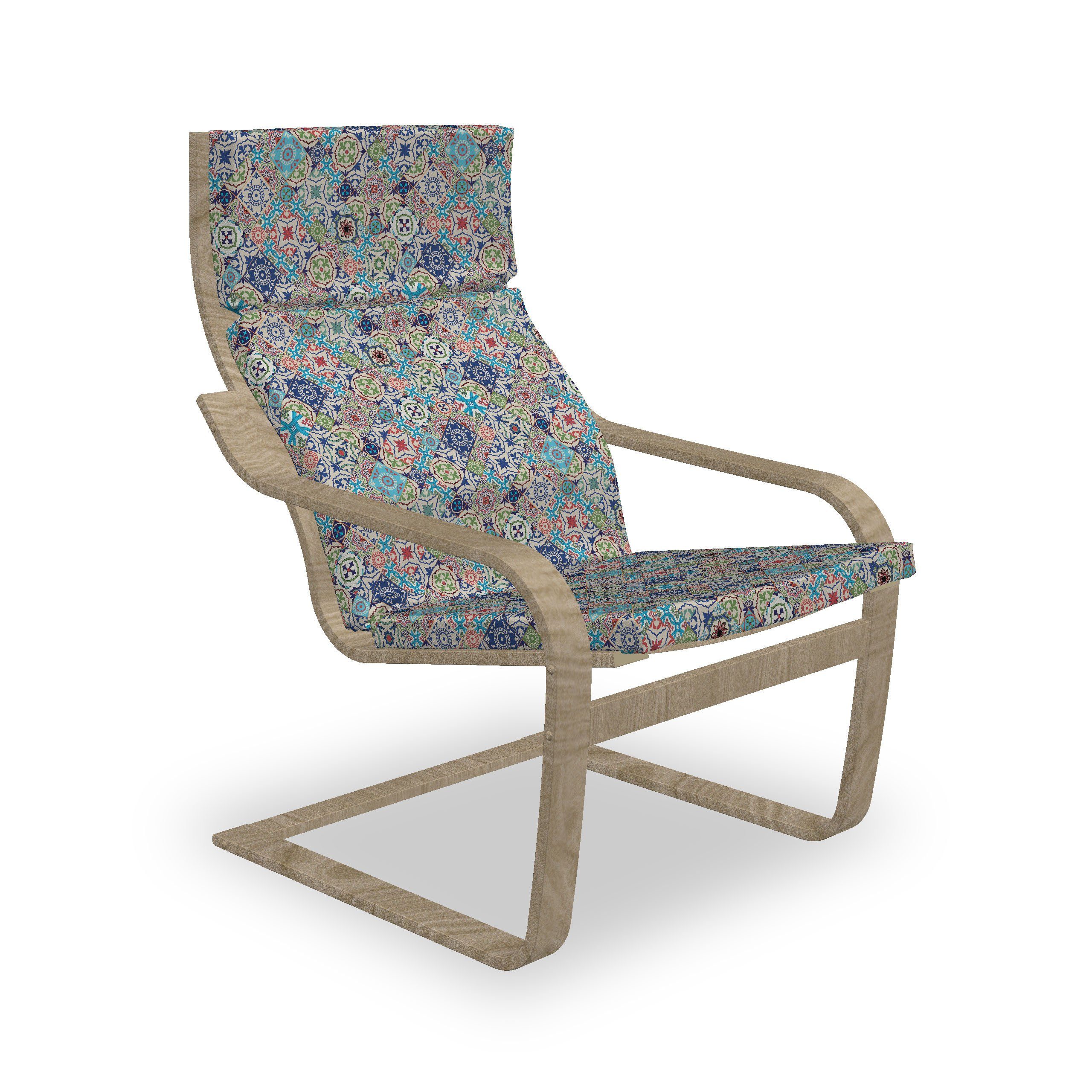 Abakuhaus Stuhlkissen Sitzkissen mit Stuhlkissen mit Hakenschlaufe und Reißverschluss, orientalisch Patchwork-Mosaik-Fliesen
