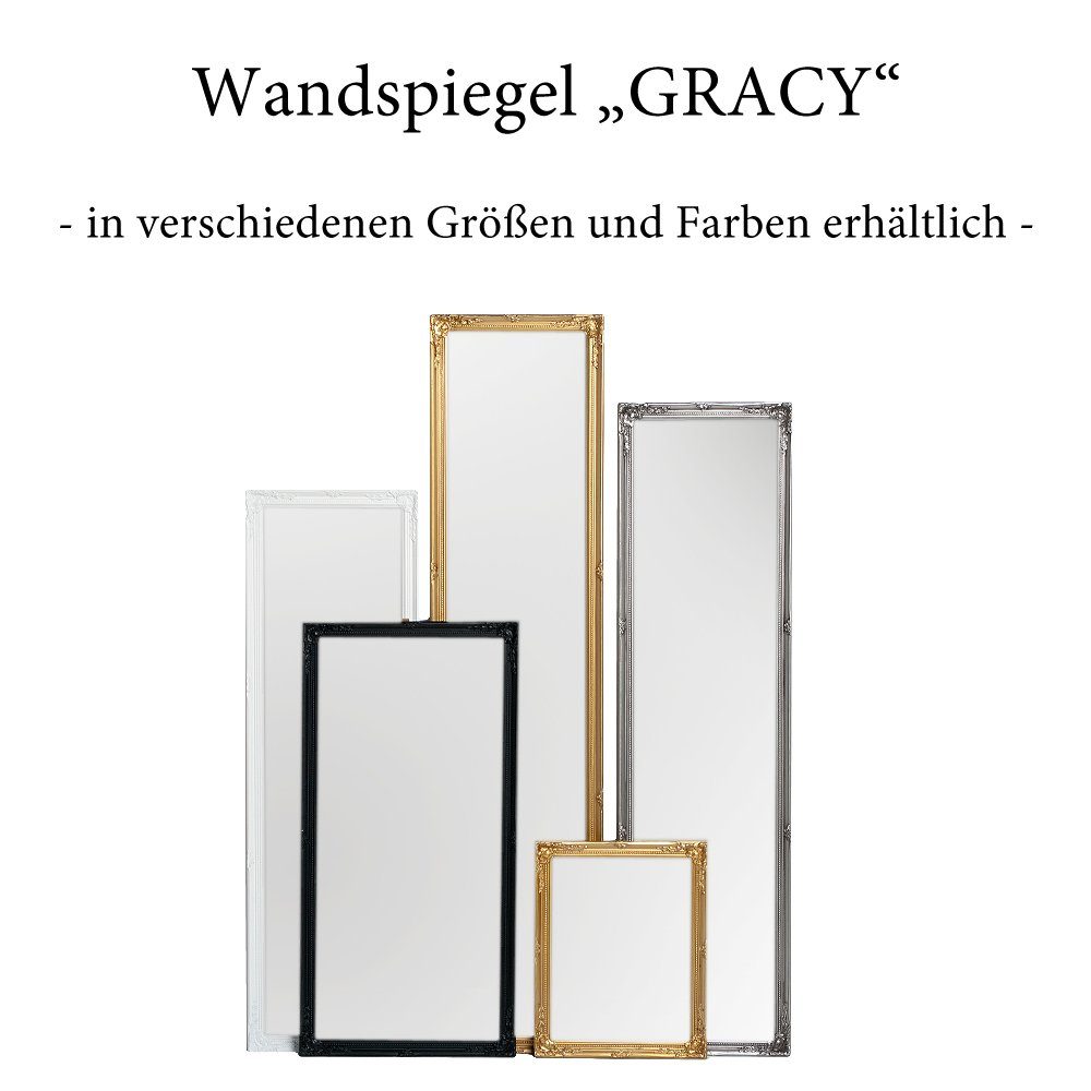 Spiegel GRACY LebensWohnArt 130x40cm Wandspiegel Antik-Silber barock