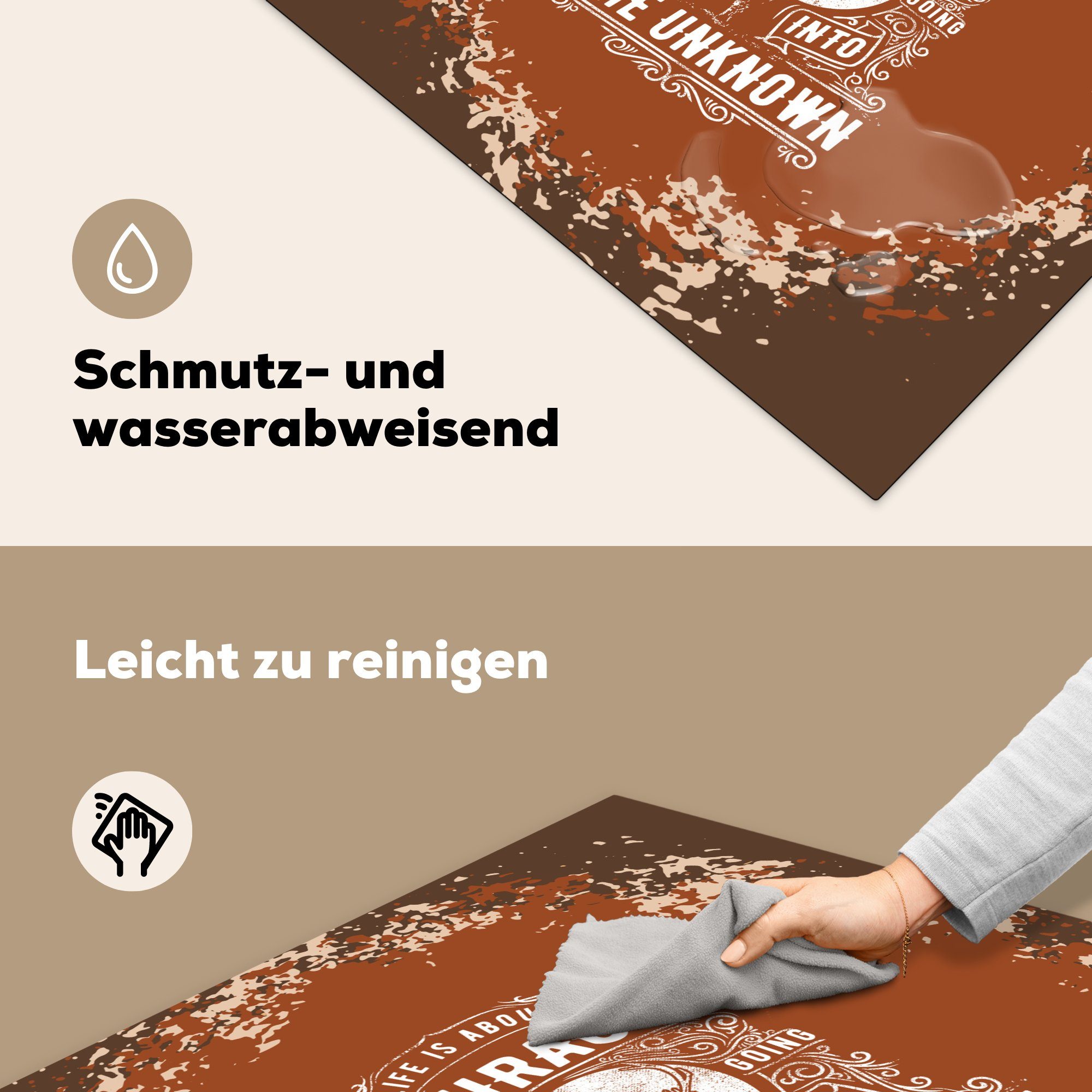 MuchoWow Herdblende-/Abdeckplatte Jahrgang Hirsch Design, für cm, Ceranfeldabdeckung, Vinyl, Arbeitsplatte - - tlg), (1 küche 78x78