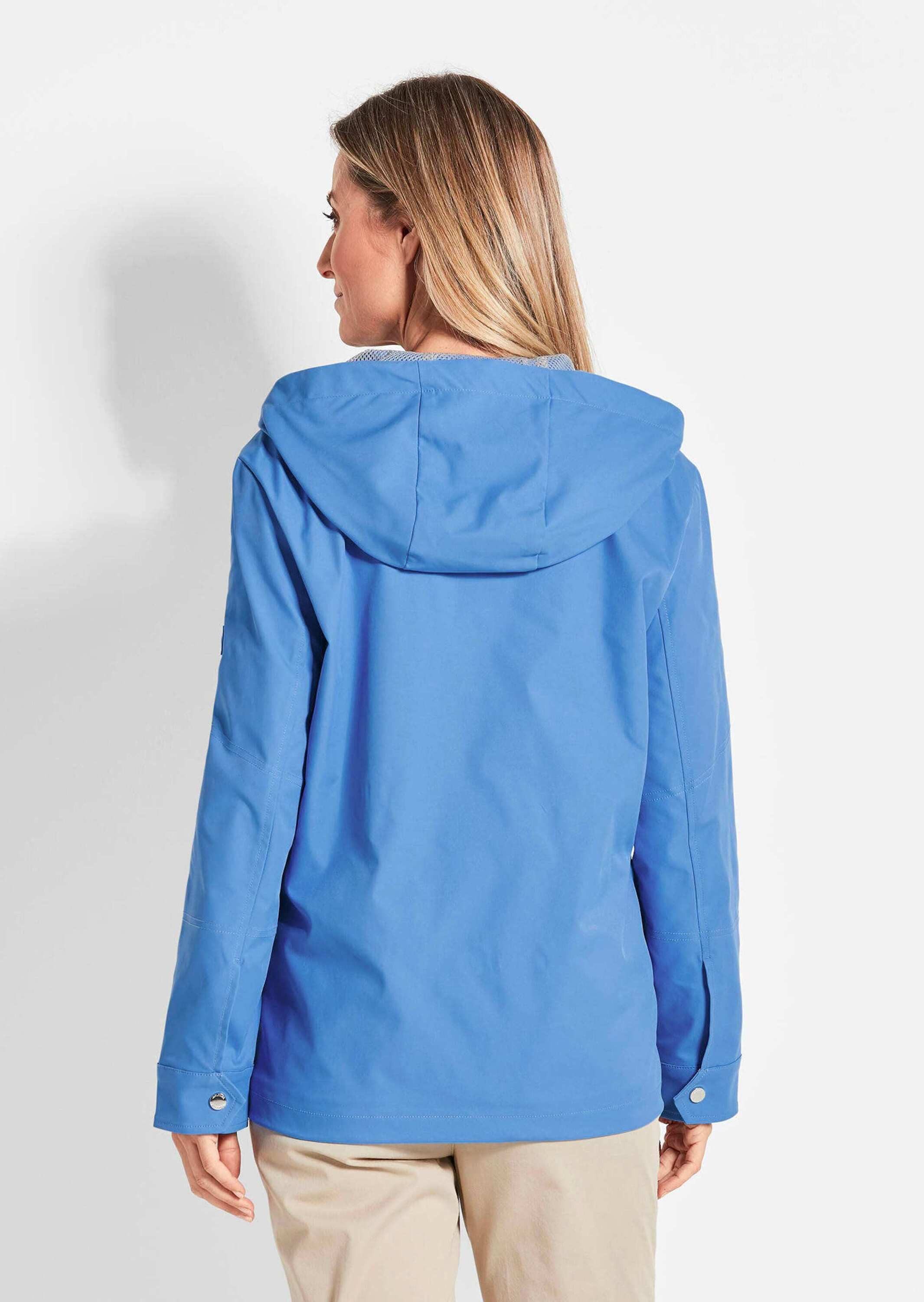 GOLDNER Outdoorjacke Sportive A-Linien-Jacke Outdoorjacke in Uni-Muster, Stehkragen, Gummibund, Pattentaschen