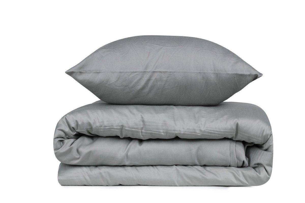 Luxusbetten24 Bettwäsche Premium Satin Bettwäsche Dunkelgrau, Baumwolle