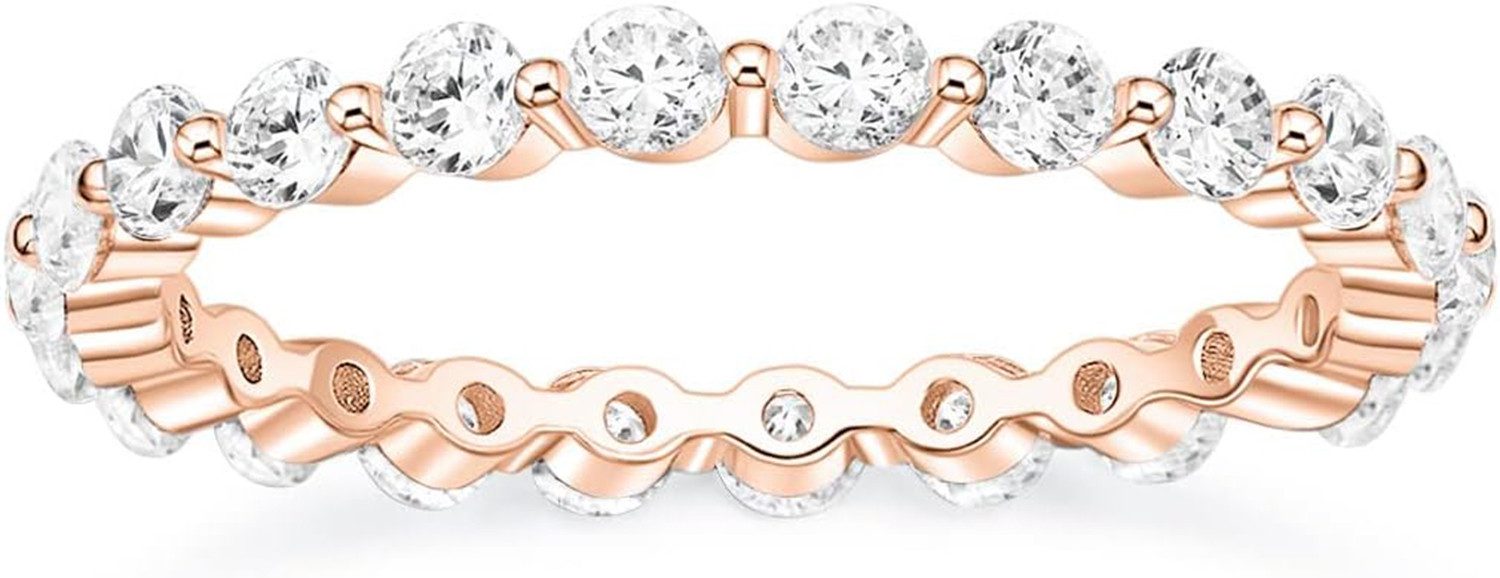 Jumpeak Diamantring 14 Karat Diamantring Stapelbarer Bandring, Echter Diamant-Ewigkeitsring, Geschenk zum Geburtstag oder Jubiläum