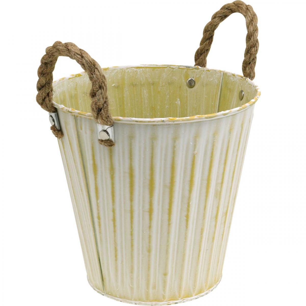 Viana Übertopf Metalltopf Gelb Shabby Chic günstig online kaufen