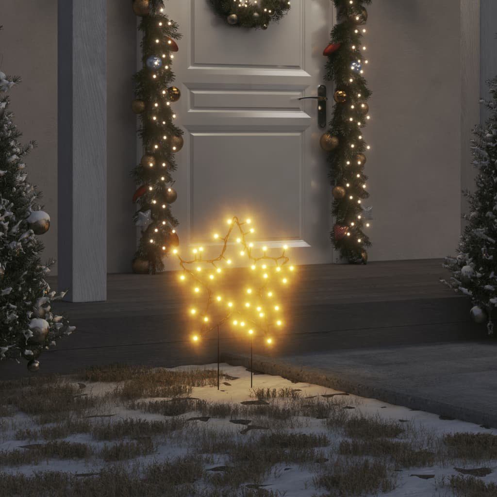 vidaXL Christbaumschmuck Weihnachtssterne mit Erdspießen 3 Stk. 50 LEDs 29 cm (3-tlg) Schwarz
