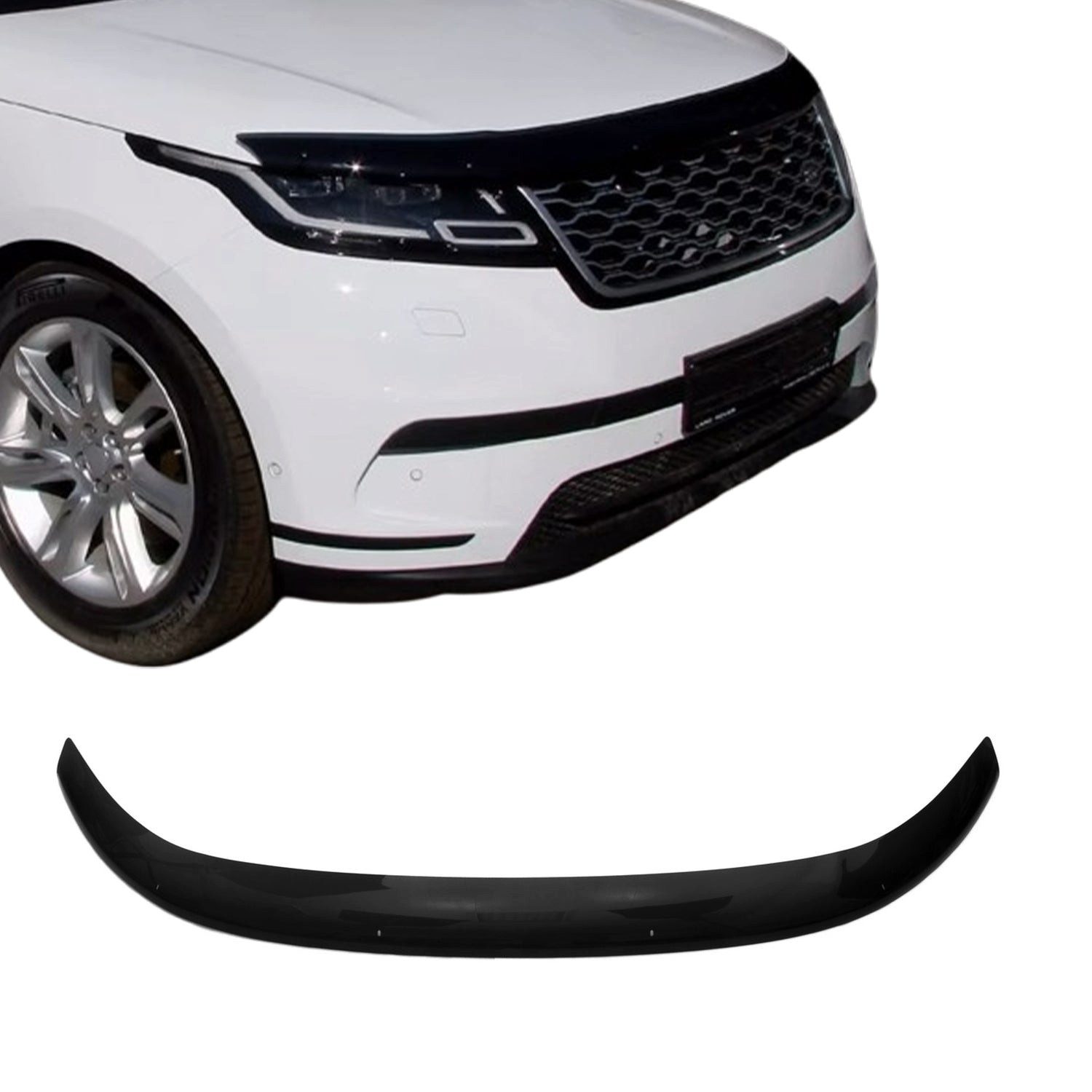 OMAC Lüftungsgitter Motorhaube Deflektor für Land Rover Range Rover Velar 2017-2025 Dunkel (1 St), Luftabweiser, Abweiser, Schneeschutz, Langlebig,Einfache Montage