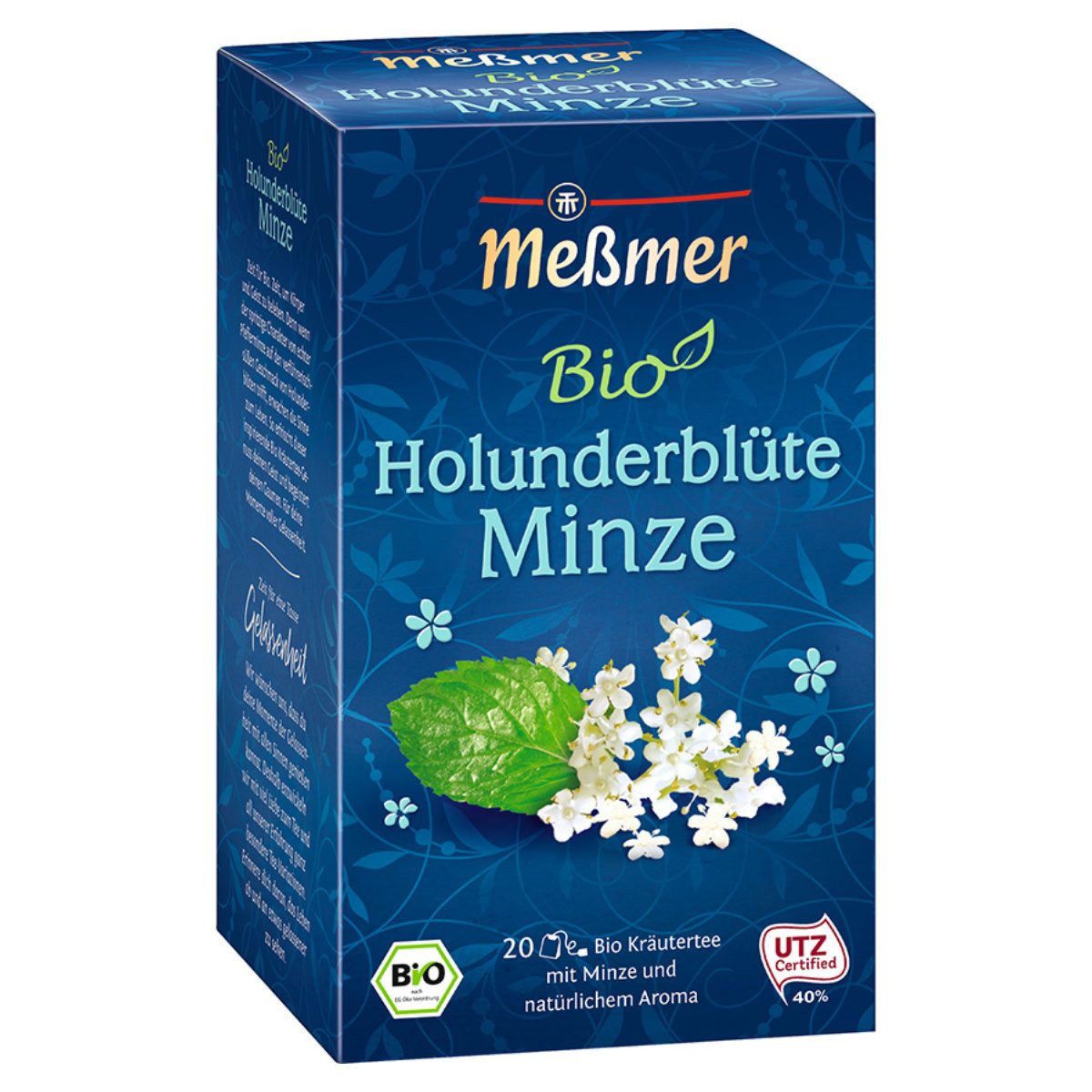 Meßmer Tee, Meßmer Bio Holunderblüte Minze Kräutertee mit natürlichem Aroma 40g
