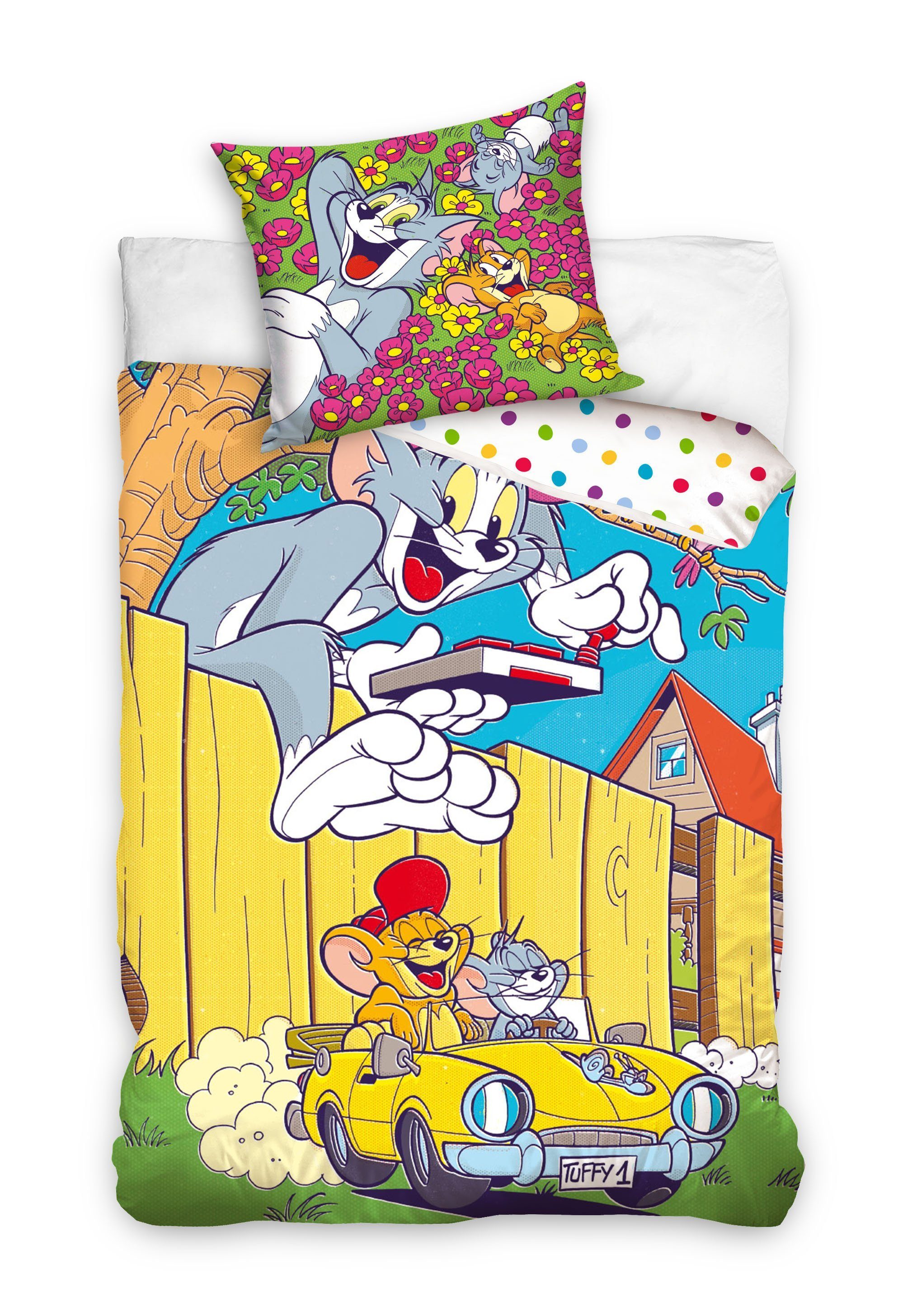 Carbotex Bettwäsche Tom and Jerry Kinderbettwäsche 135 x 200 cm