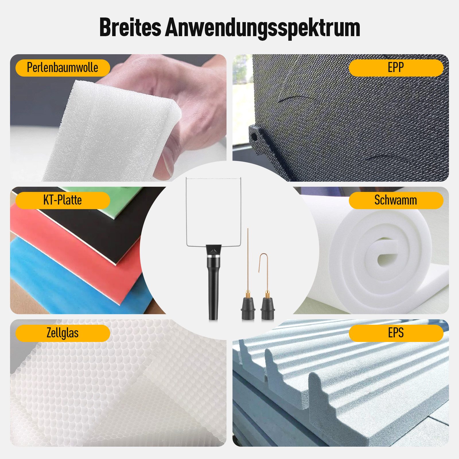 i@home Heißdrahtschneider 3-in-1-Schaumstoffschneider mit Kontrollleuchte, 7-tlg., Elektrischer Schneidestift für Styropor & Schaumstoff – Bild 5 von 5