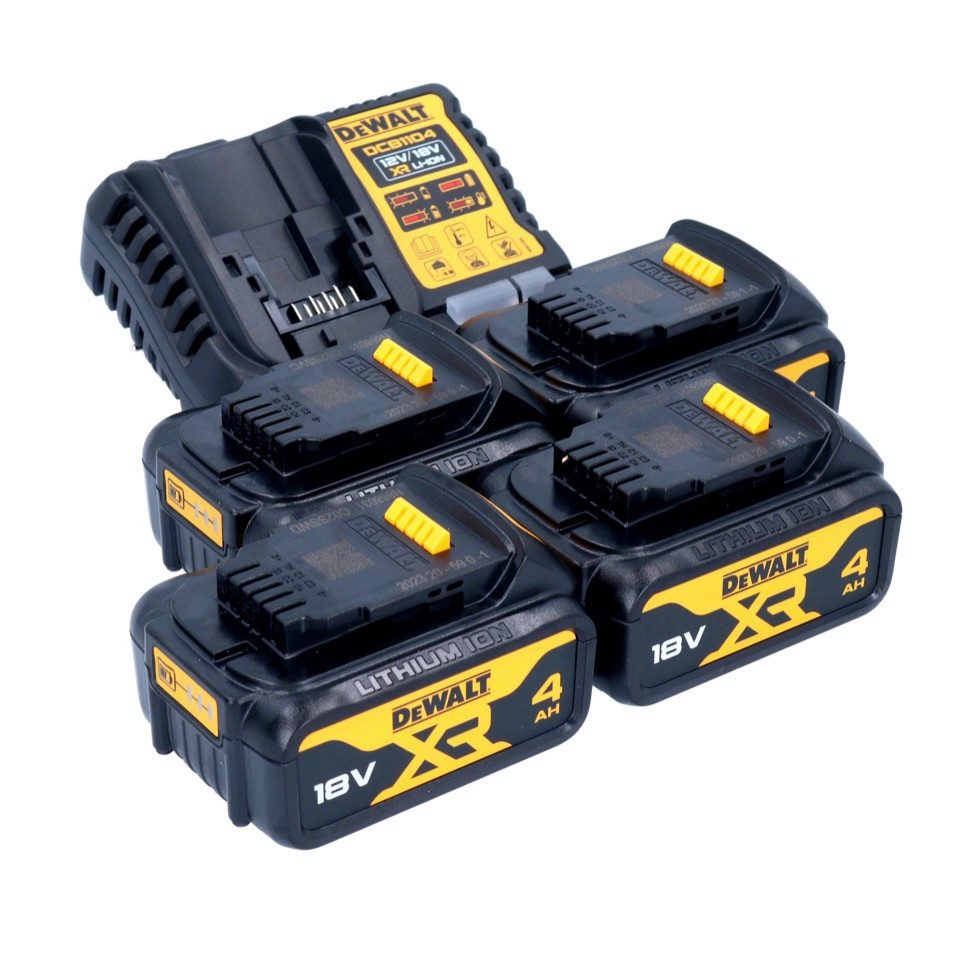 DeWalt DCB 1104 M4 Akku Starter Set 12 V / 18 V 4x Akku 4,0 Ah + DCB 1104 Schnelllade-Gerät
