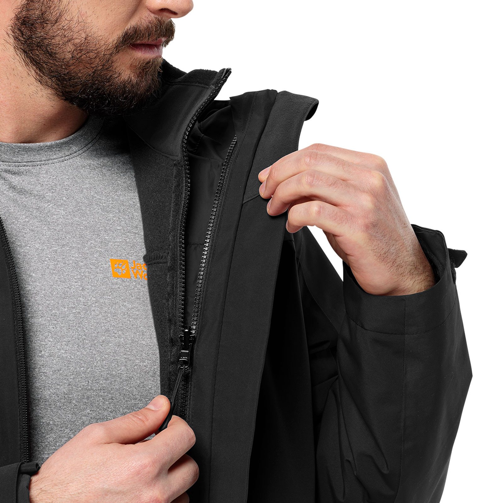 Jack Wolfskin 3-in-1-Funktionsjacke Taubenberg JKT M mit warmer Fleece-Innenjacke