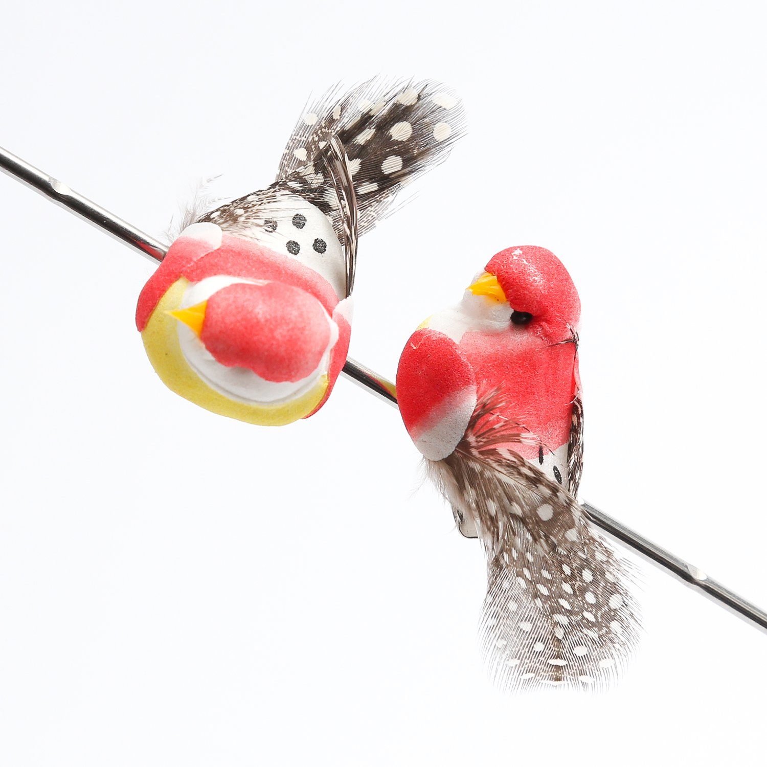 mit Osterdeko Klammer St) MARELIDA (2 Tierfigur Federn 2St Deko Mini pink Frühling 2,5cm Vögel