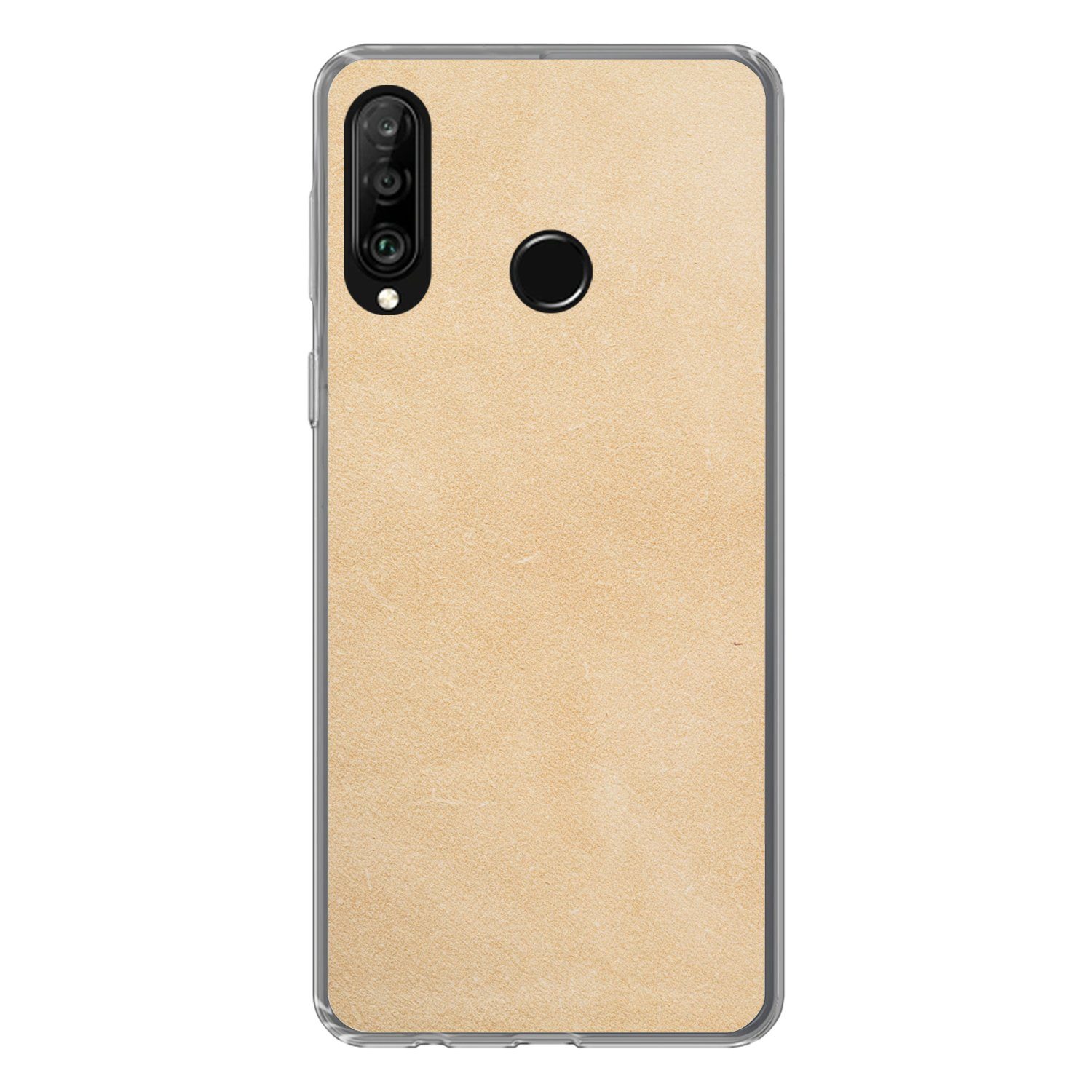 Handyhülle für Huawei P30 Lite Leder - Strukturiert - Lederoptik - Beige