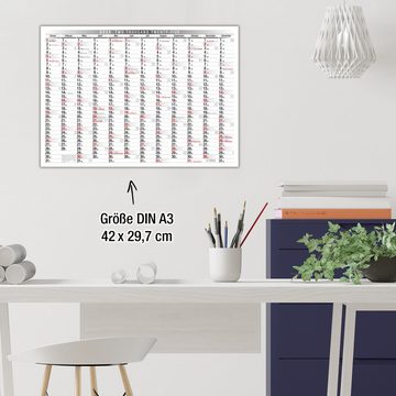 TOBJA Wandkalender Wandkalender 2025 in DIN A3, Jahreskalender Büro Kalender 2025 Feiertagen Jahresplaner 30 x 42 cm