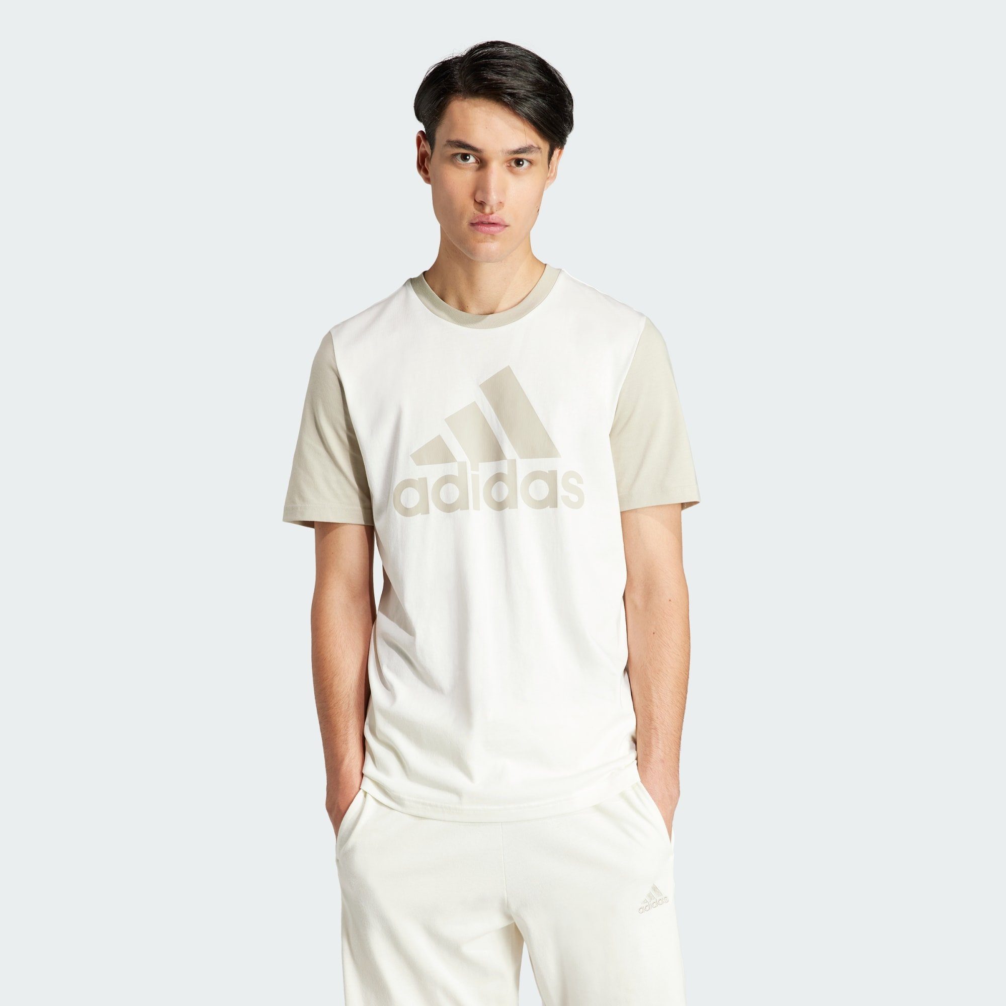 adidas Sportswear T-Shirt ESSENTIALS SINGLE JERSEY Off White T-SHIRT BIG LOGO