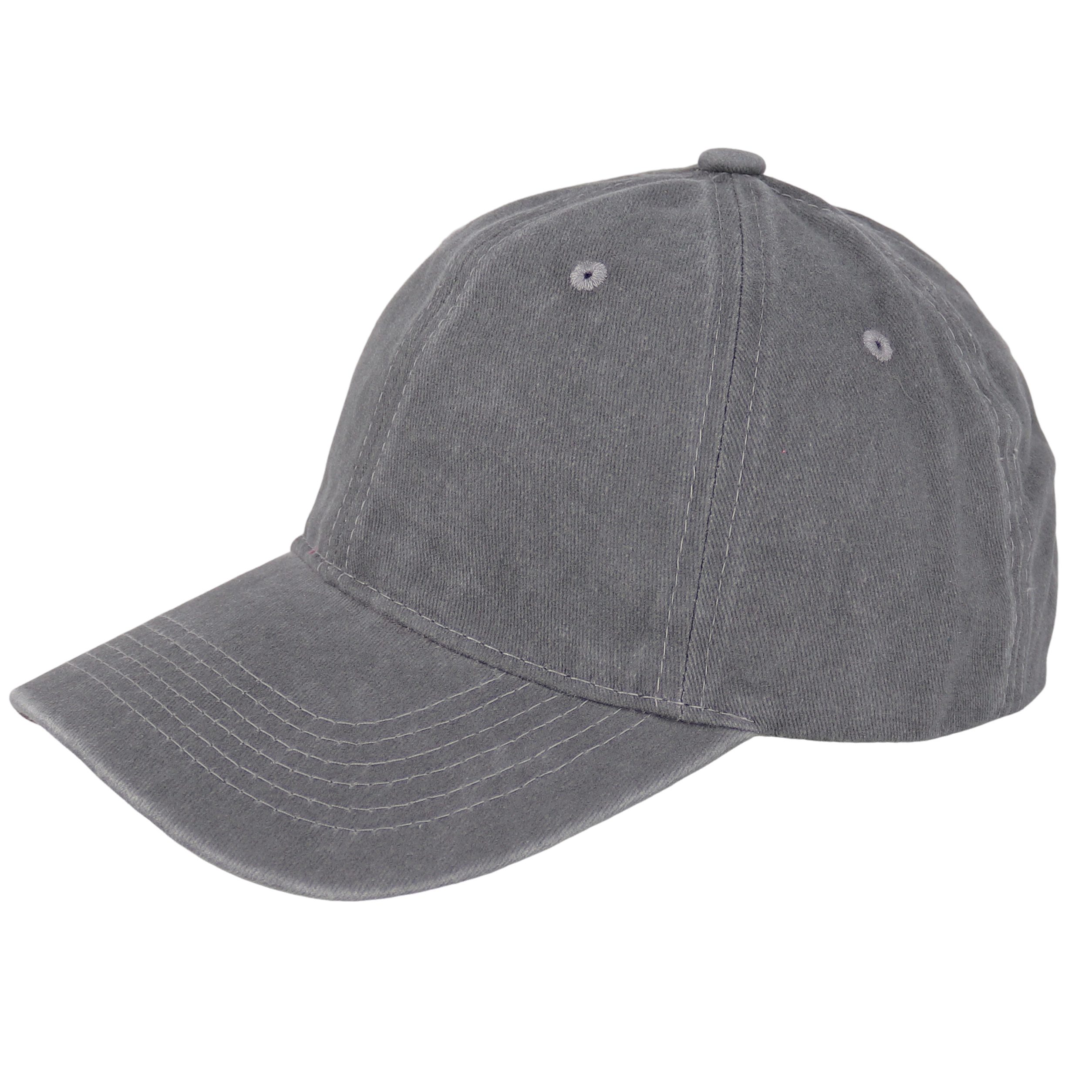 MIRROSI Baseball Cap Vintage in washed Look aus 100% Baumwolle Unifarbe (Outdoor Cap, Feldmütze, Kappe) Atmungsaktiv, Einheitsgröße, Unisex, Damen Herren
