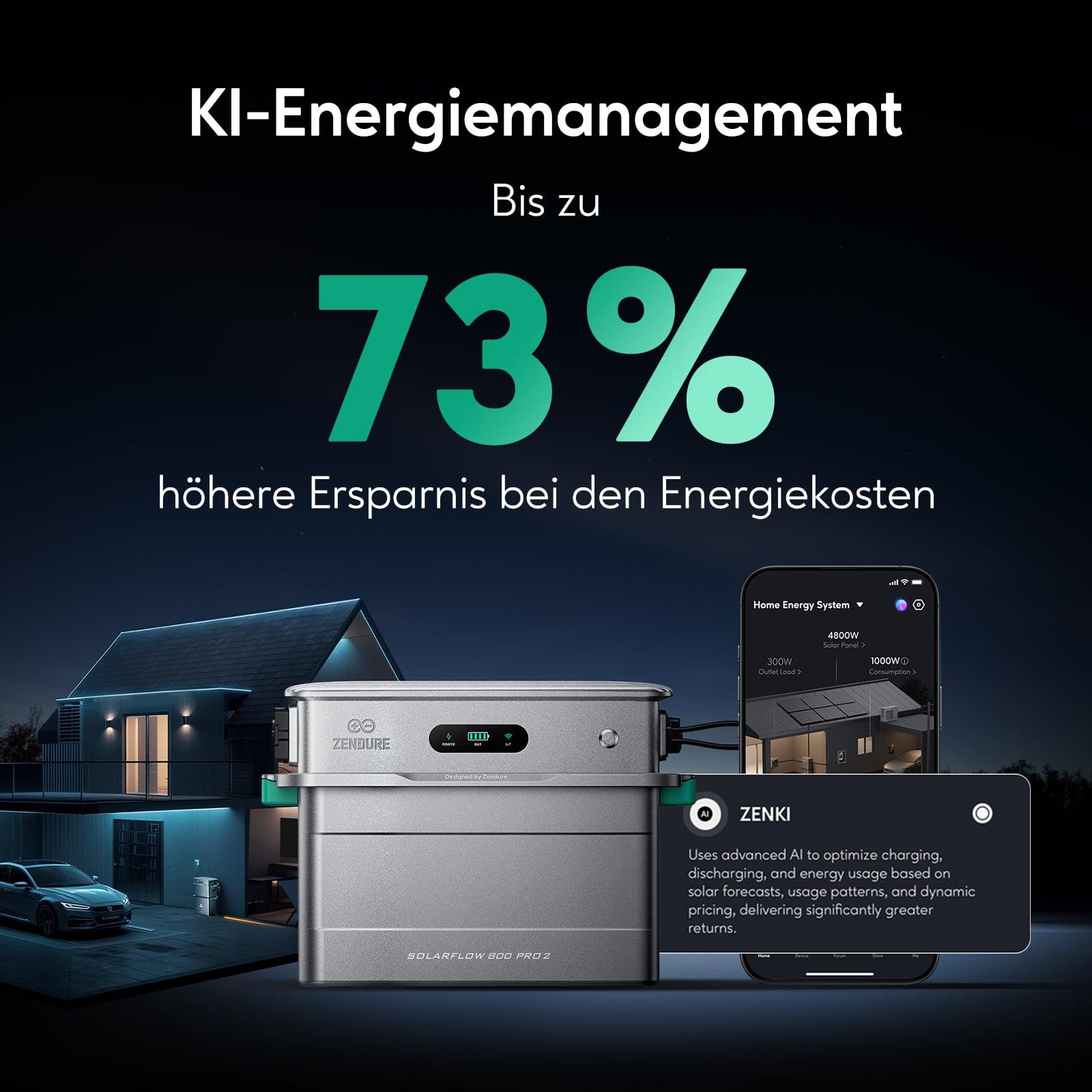 ZENDURE SuperCharged Balkonkraftwerk Zendure Solarflow 800 Pro 2, Solarspeicher 1,92kWh für Balkonkraftwerk, LiFePO4, (Zendure AB2000L (Optional) – Bild 5 von 5
