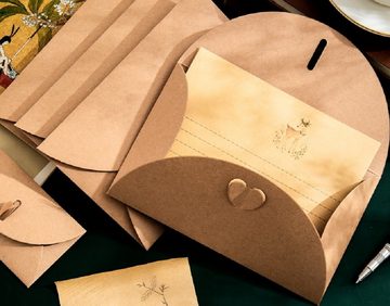 101DIYStudio Briefumschlag 20er Set Umschlag Hochzeitseinladung mit Herzverschluss 17 x 11 cm, Für Hochzeitseinladung, Geburtstagseinladung oder Partyeinladung