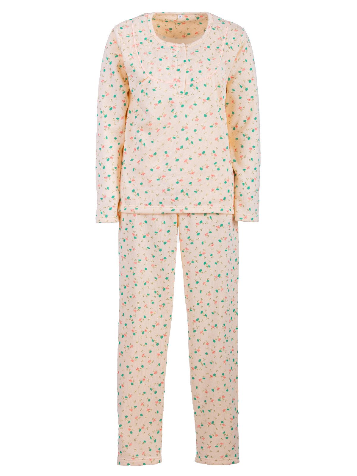 Schlafanzug Pyjama Set Thermo - Weidenrose