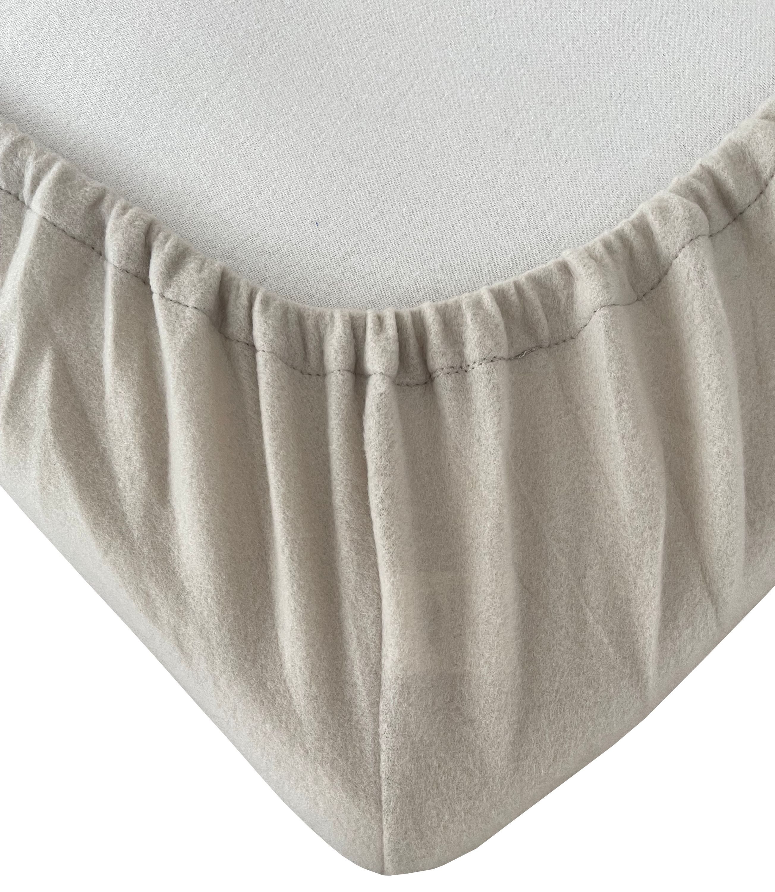 Leonado Vicenti Spannbettlaken Winter flauschig warm, Microfaser-Fleece, Gummizug: rundum, (1 Stück), Thermofleece kuschelig weich, Einfarbig