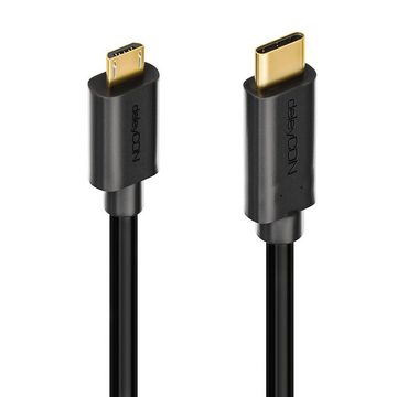 deleyCON deleyCON 1m USB C Kabel Datenkabel Ladekabel USB 2.0 micro USB zu Smartphone-Kabel