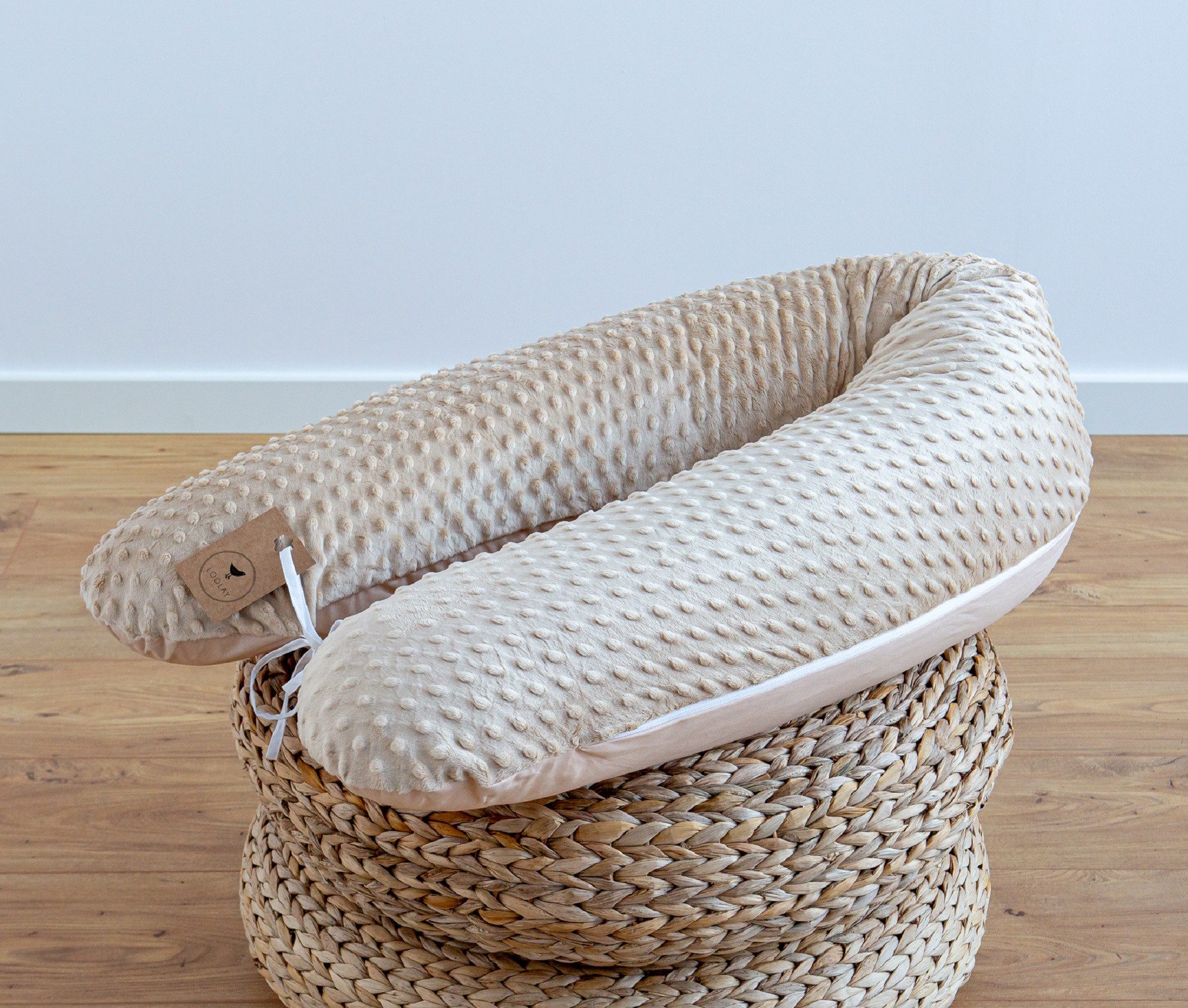 Loolay Seitenschläferkissen BEIGE Baumwolle/ MINKY Schwangerschaftskissen günstig online kaufen
