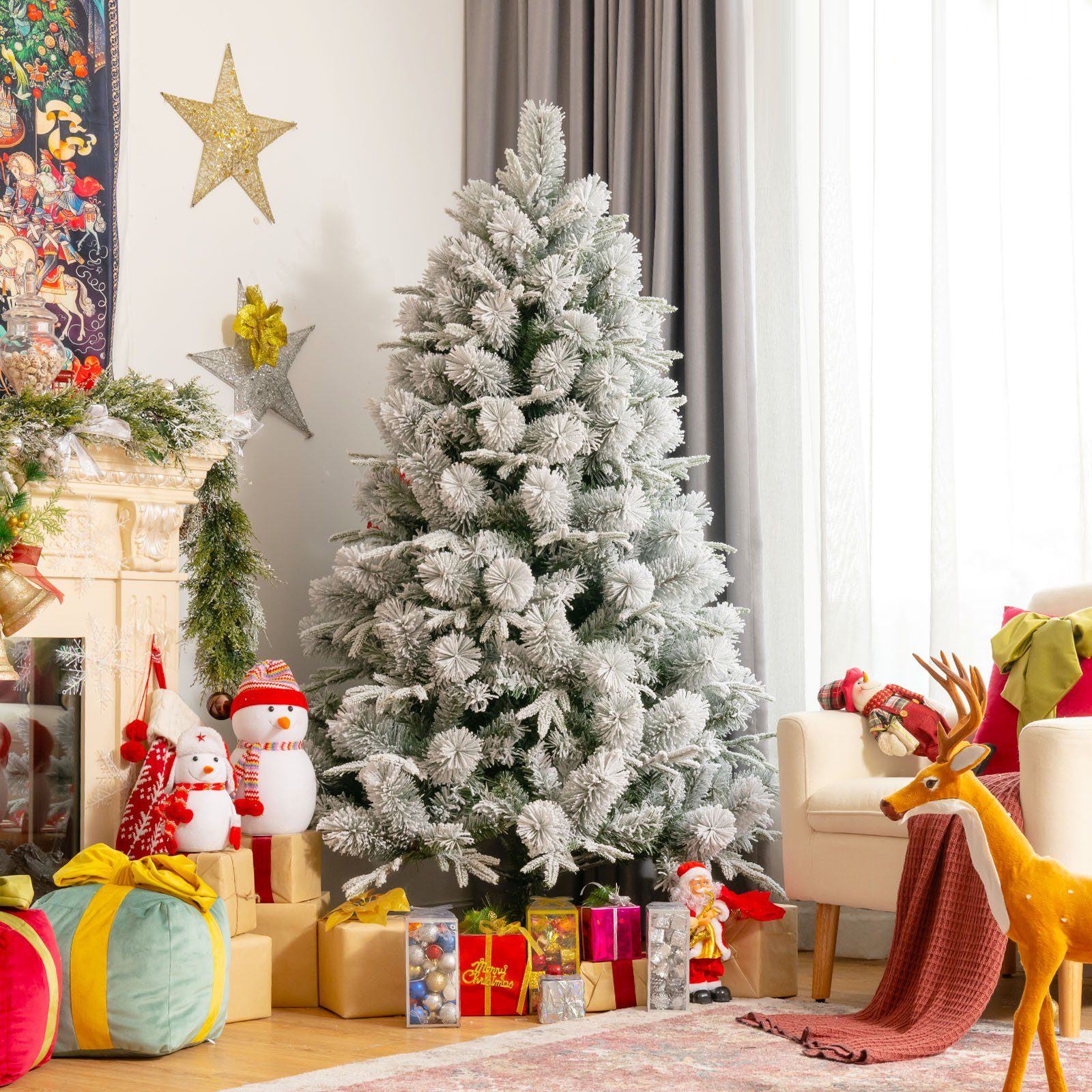 COSTWAY Künstlicher Weihnachtsbaum »Verschneiter Christbaum«, 180cm