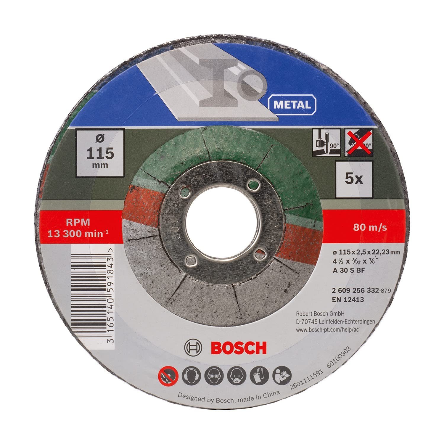 2,5 5 BF mm Trennscheibe x BOSCH mm S Metal 30 for gekröpft Bohrfutter 115 A Bosch
