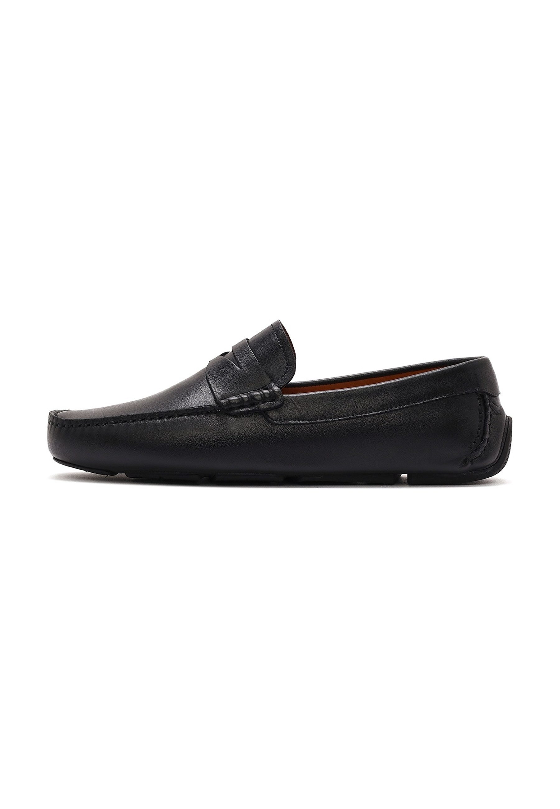 Derimod Lässige Loafer aus Leder Loafer Echtes Leder, Lederfutter, Gummisohle, Slip-On, Penny-Detail