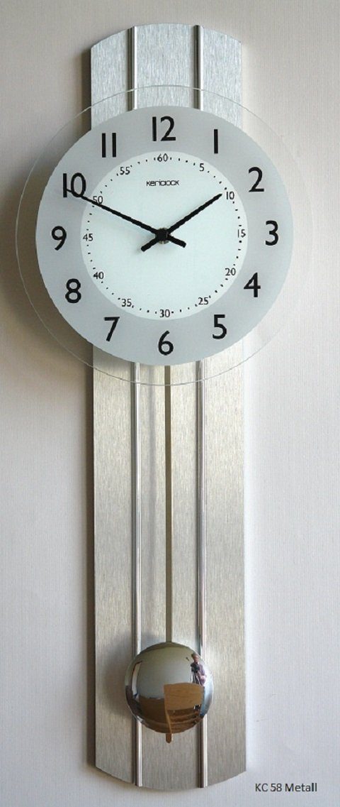Wanduhr Wanduhr "Willi" mit Quarzpendelwerk, Glas, 23 x 60 cm, metall