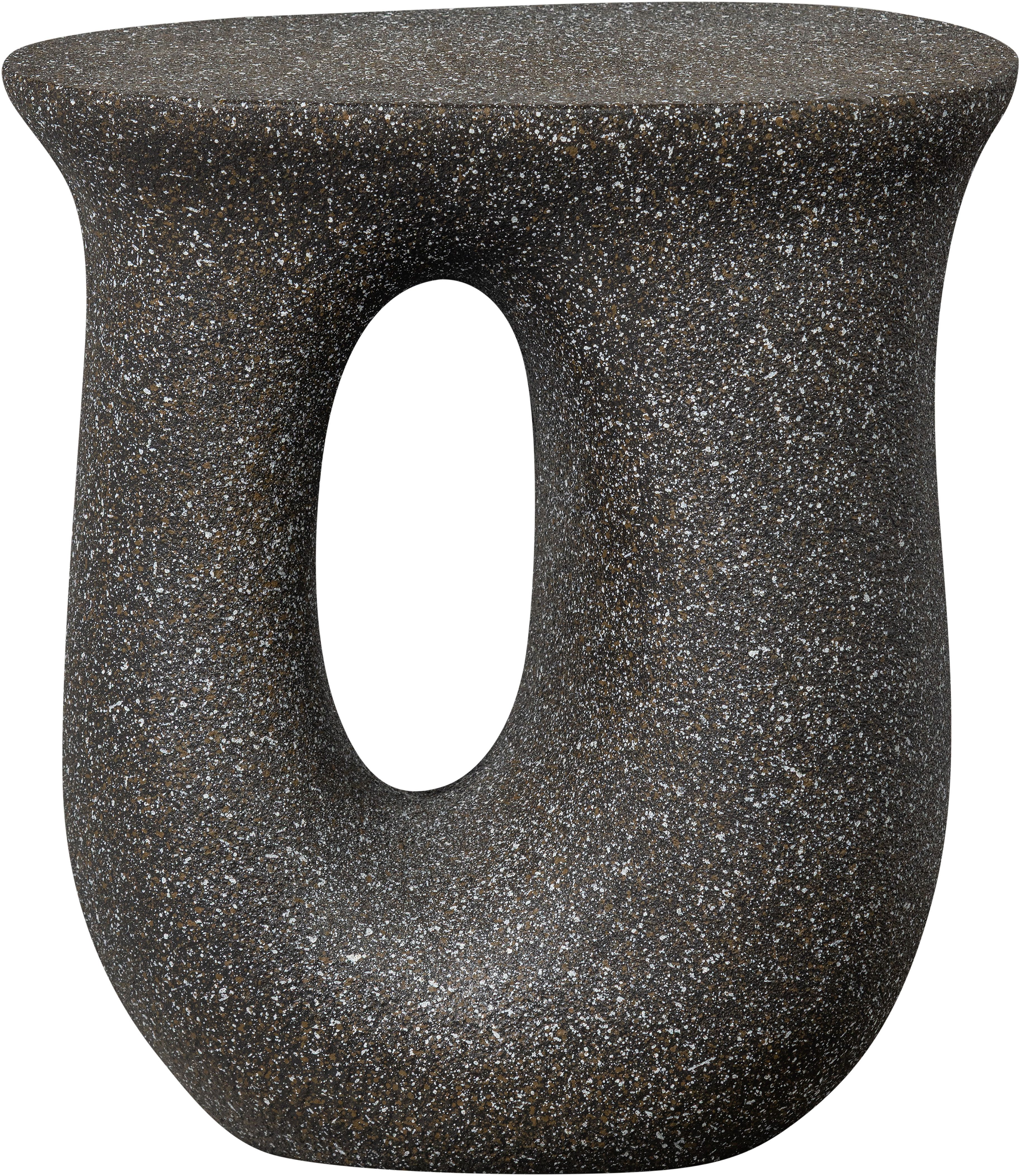 WOOOD Beistelltisch Moson aus Magnesiumoxid mit organischer Form B 42 x T 33 x H 45 cm, Einzigartig durch Materialstruktur, Tragkraft 20 kg, Eigengewicht 6 kg