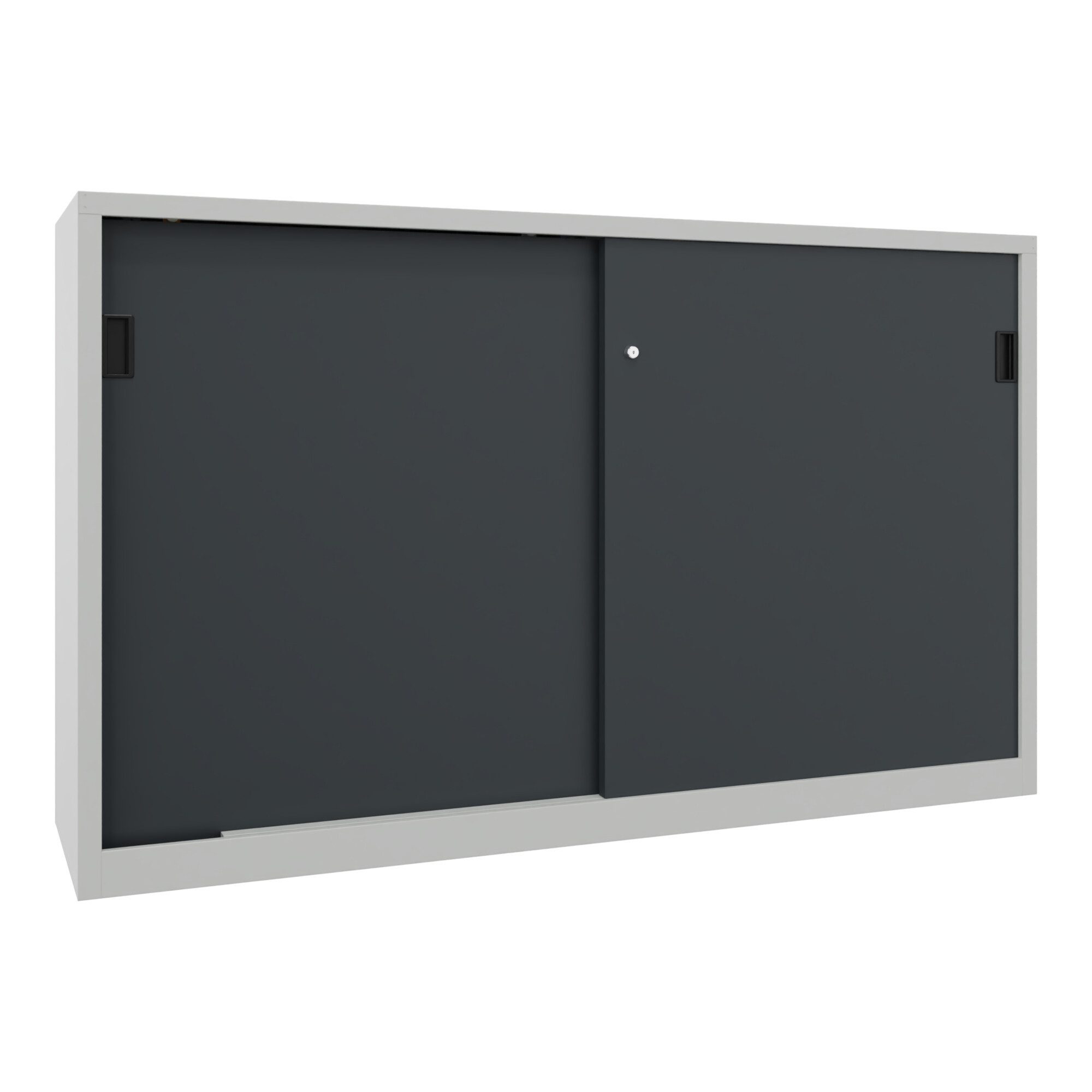 Pavoy Rollcontainer Pavoy Schiebetürenschrank, 1200x2000x600 mm, 4 Böden verzinkt, RAL 703