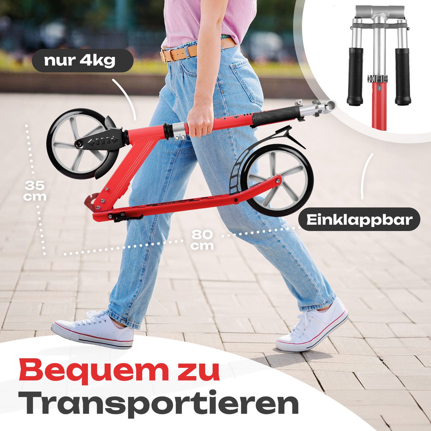 ROLLKÖNIG Tretroller Rollkönig ® Scooter Kinder ab 5 Jahren, City-Scooter mit großen Rädern, Ab 5 Jahres