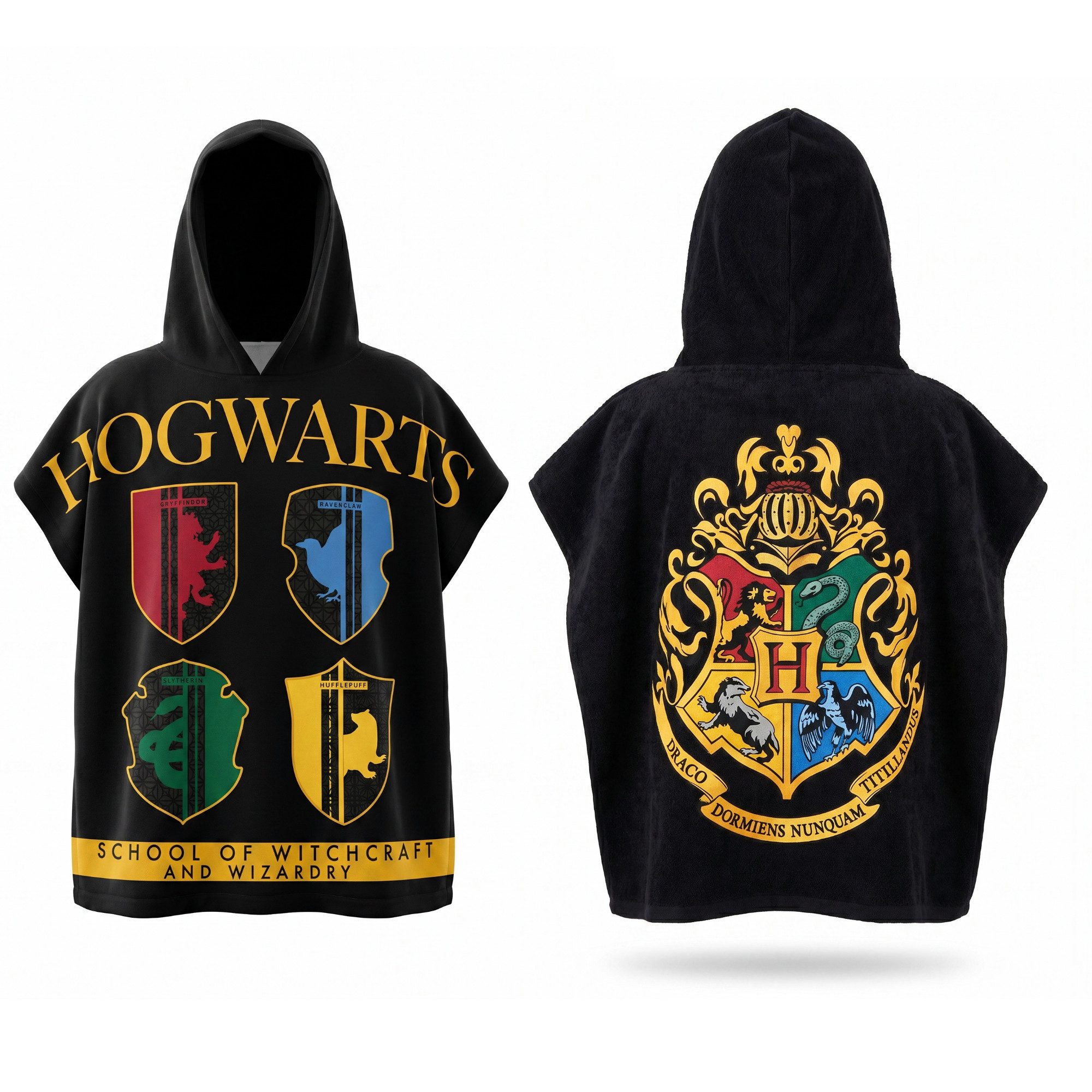 Harry Potter Badeponcho Harry Potter Hogwarts Kinder Poncho, Mikrofaser, Kapuze