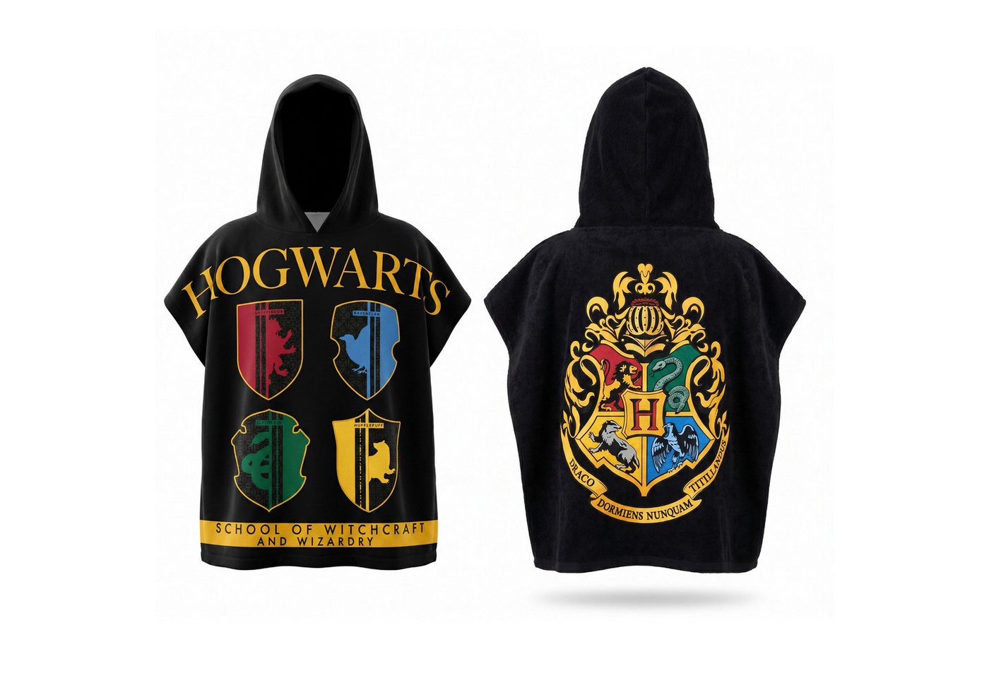 Harry Potter Badeponcho Harry Potter Hogwarts Kinder Poncho, Mikrofaser, Kapuze