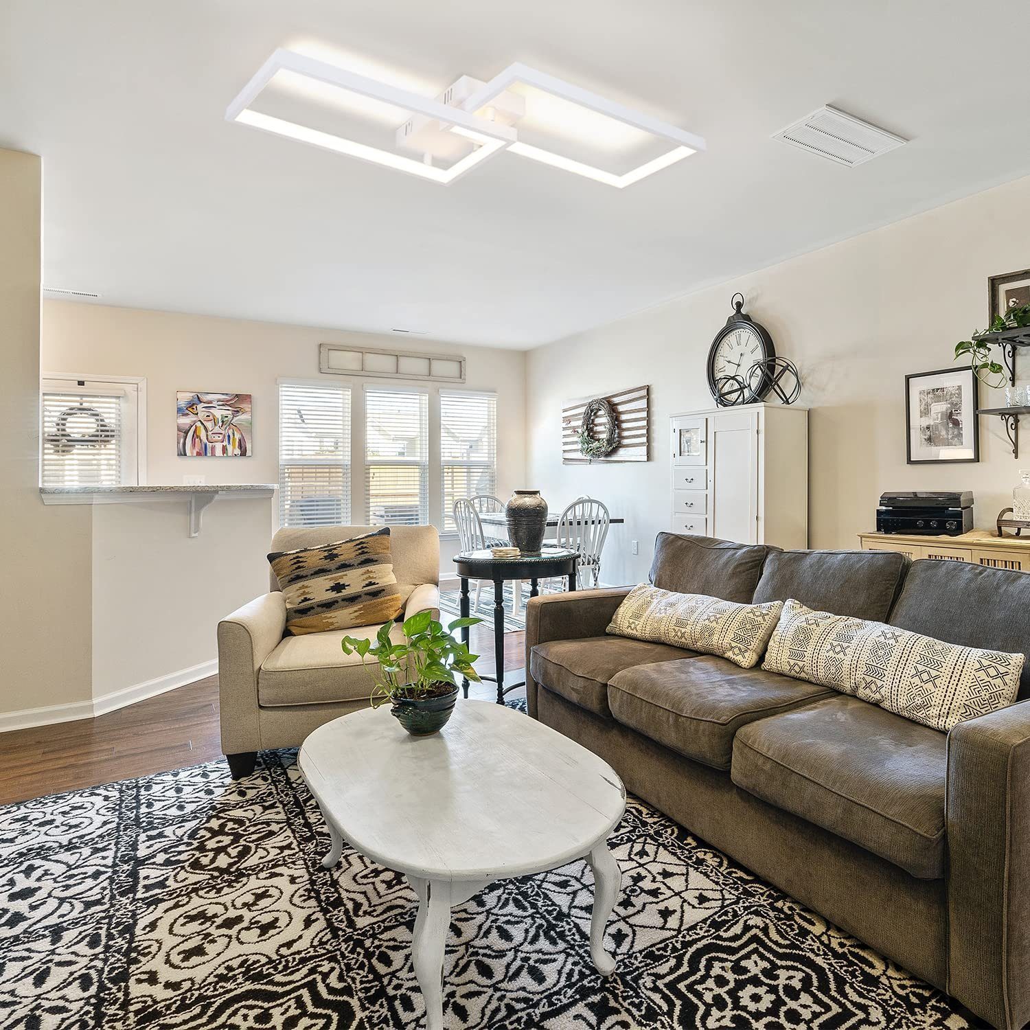 ZMH LED Deckenleuchte Wohnzimmer Modern Deckenlampe Dimmbar mit Fernbedienu günstig online kaufen