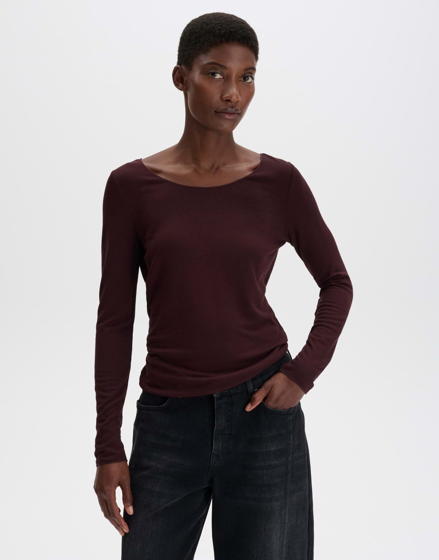 someday Langarmshirt Kirosa soft long aus fließender Pull-on für einen modernen, komfortablen Look