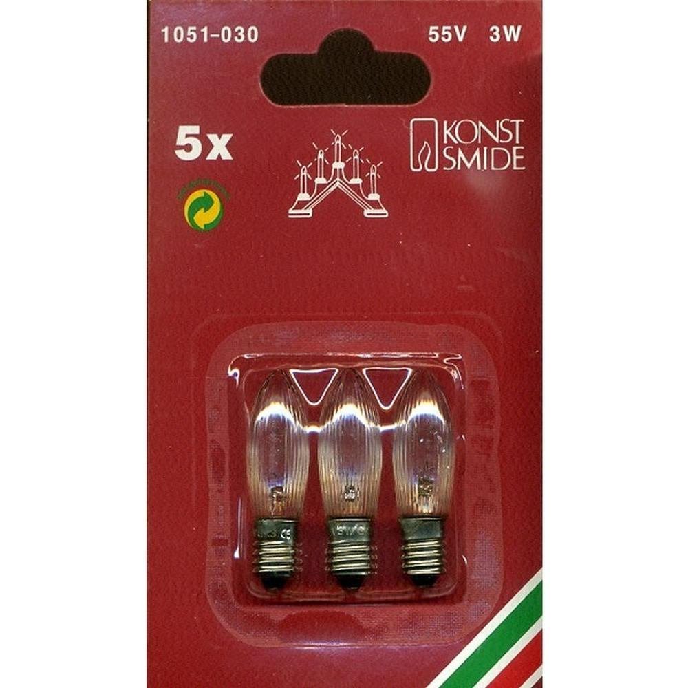 KONSTSMIDE LED-Lichterkette KONSTSMIDE 1051-030 Ersatzbirnen für Außenleuchten mit 5/6 Kerzen (3 S