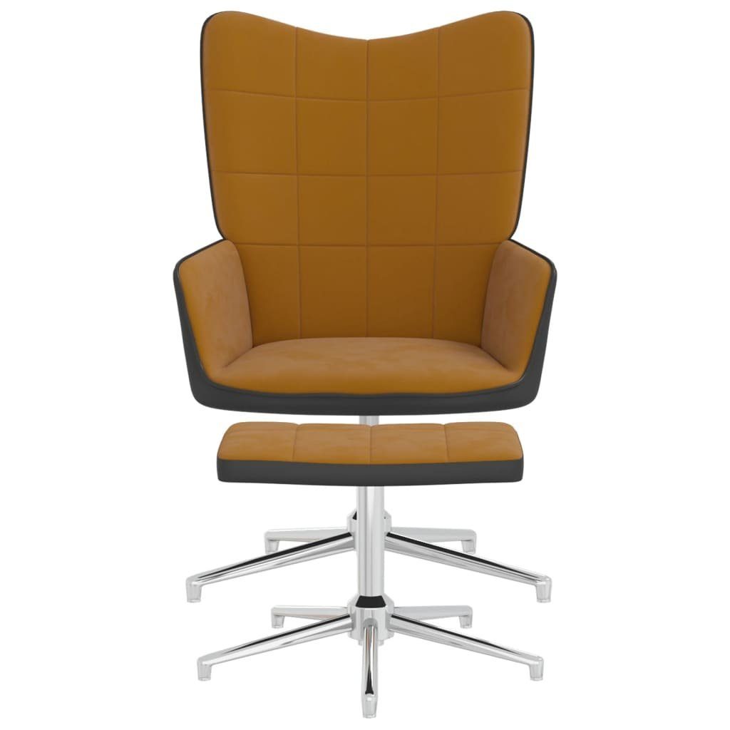 Hocker Sessel und Samt furnicato Braun Relaxsessel mit PVC