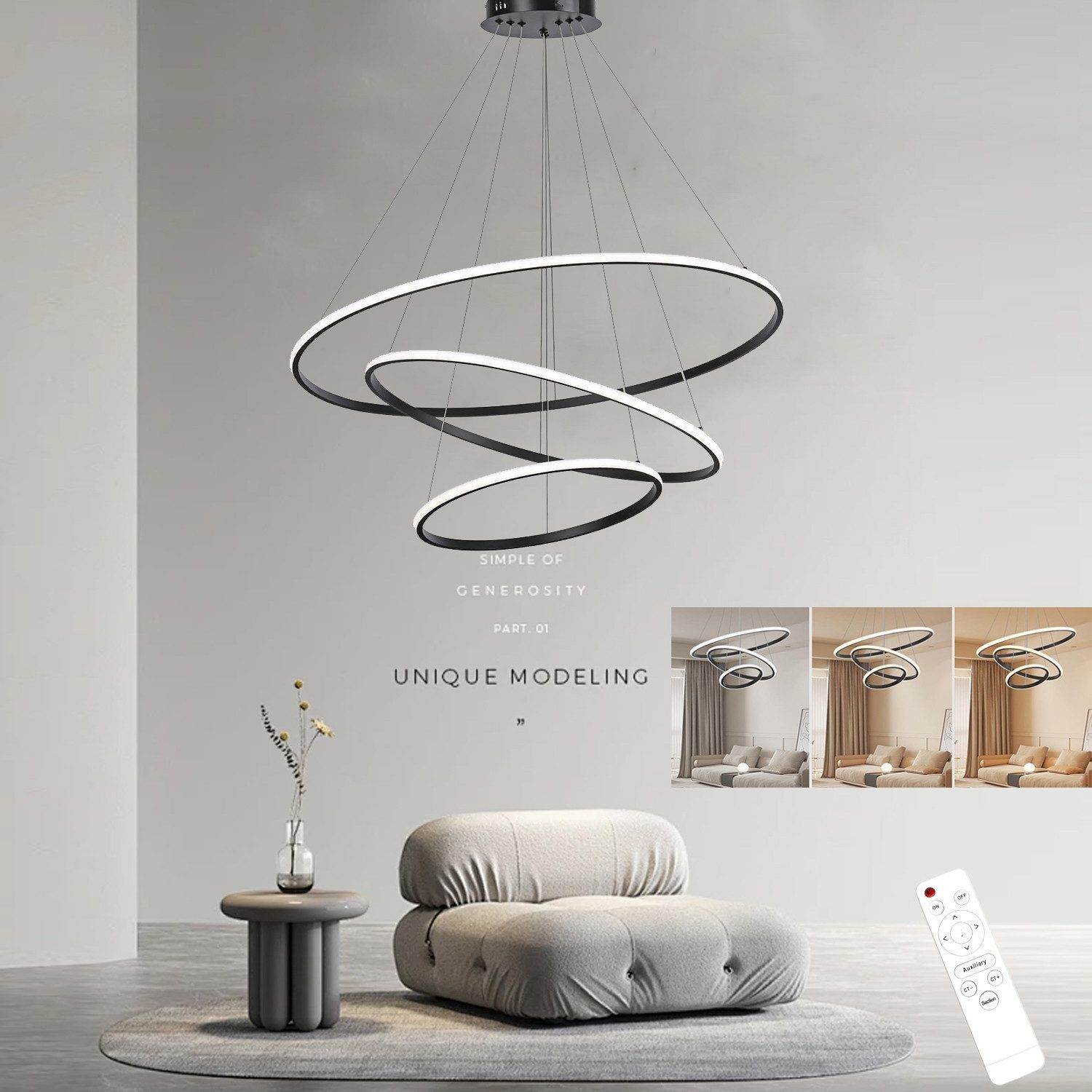 OYLCDI Pendelleuchte LED Hängelampe Esstisch,LED Hängeleuchte Pendellampe W günstig online kaufen