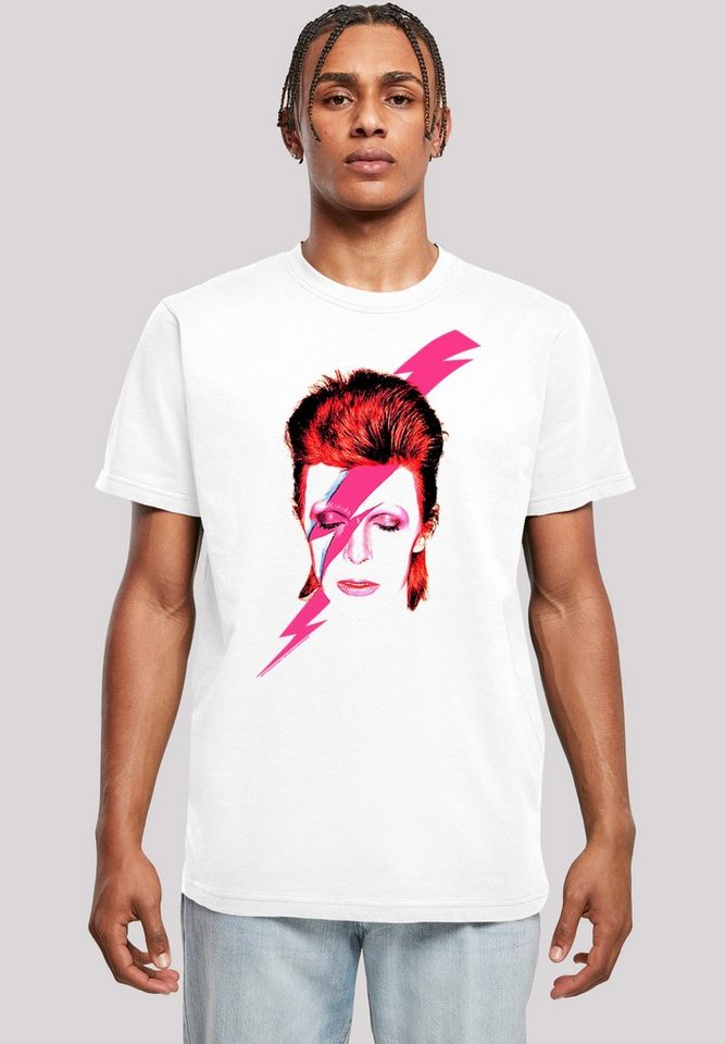 F4NT4STIC T-Shirt David Bowie Aladdin Sane Lightning Bolt Herren,Premium  Merch,Regular-Fit,Basic,Bandshirt, Sehr weicher Baumwollstoff mit hohem  Tragekomfort
