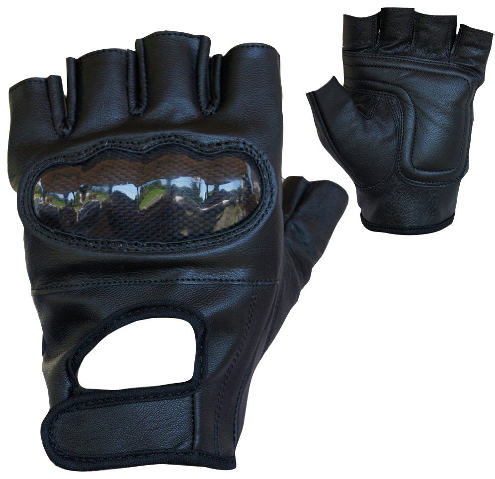 Leder Protektor PROANTI fingerlose Chopper-Handschuhe aus Motorradhandschuhe mit