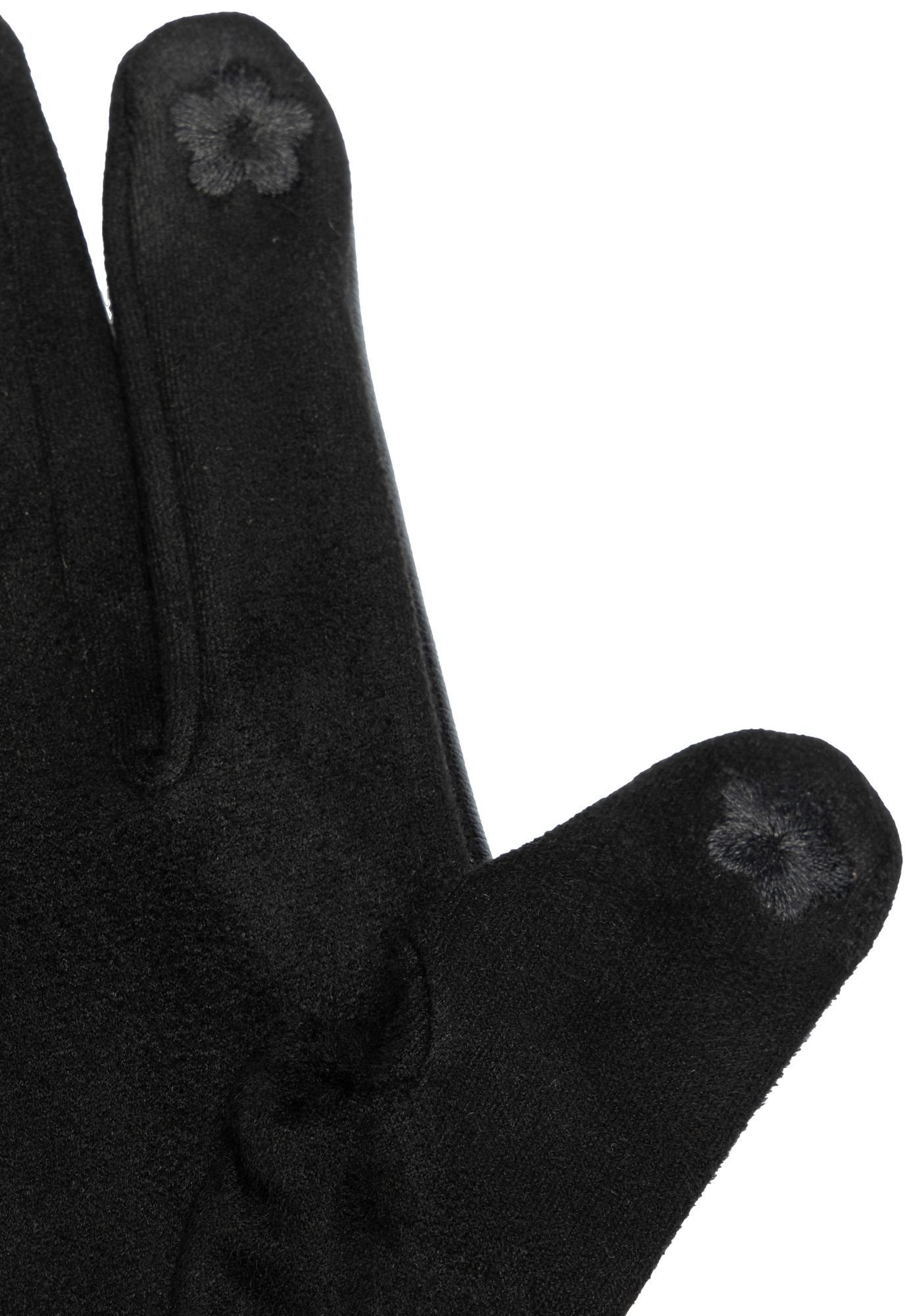 GLV015 uni schwarz Strickhandschuhe elegante klassisch Damen Handschuhe Caspar