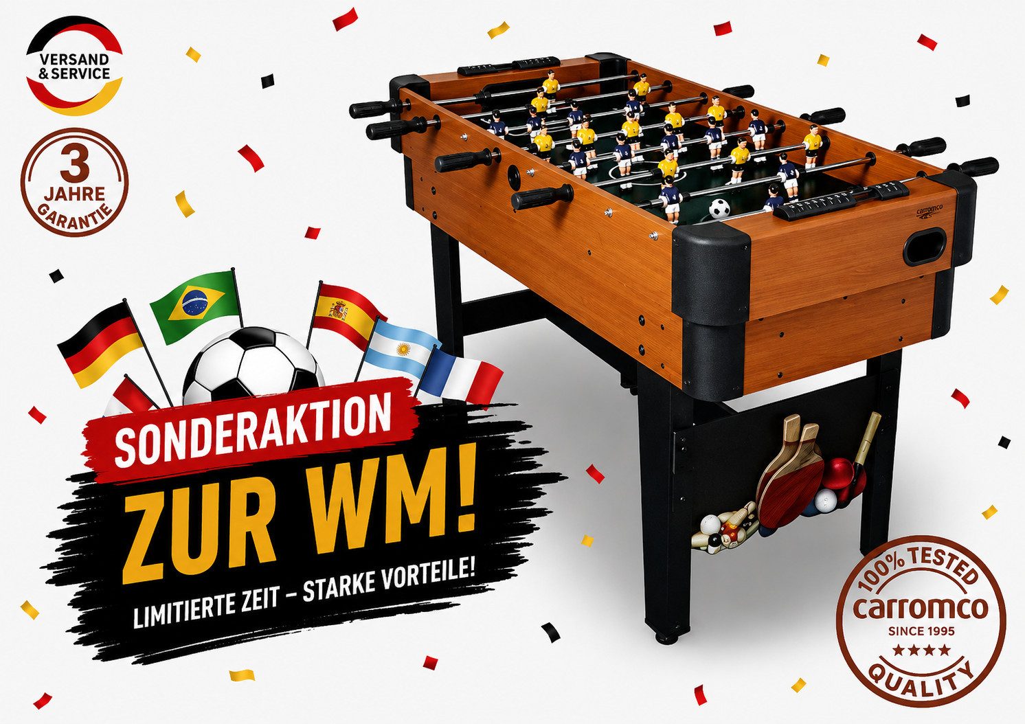 Multifunktionstisch Campus-XT 9-in-1 Multispieltisch, Billard, Kicker, Tischtennis & mehr