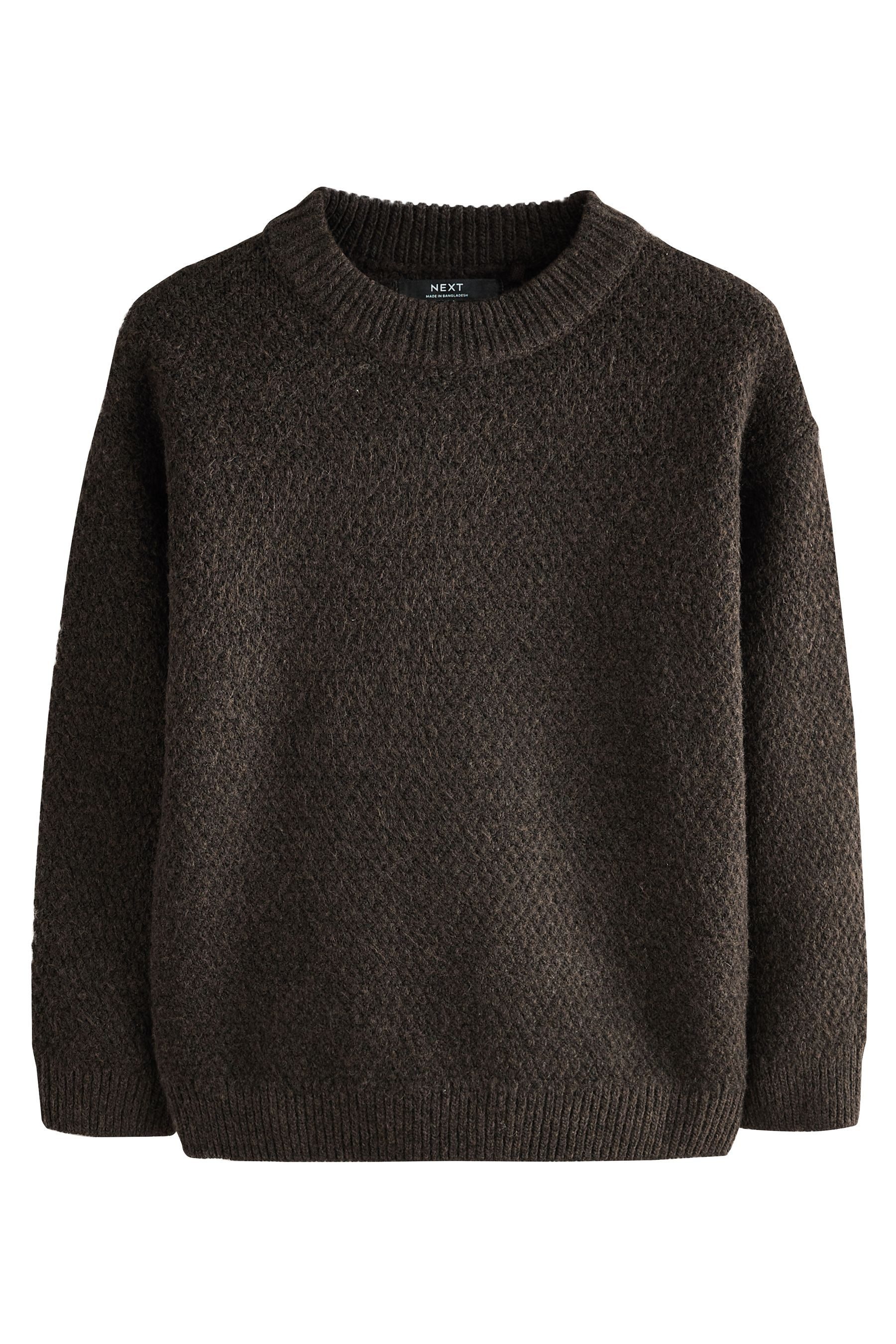 Next Rundhalspullover Strukturierter Strickpullover, Rundhalsausschnitt (1-tlg)