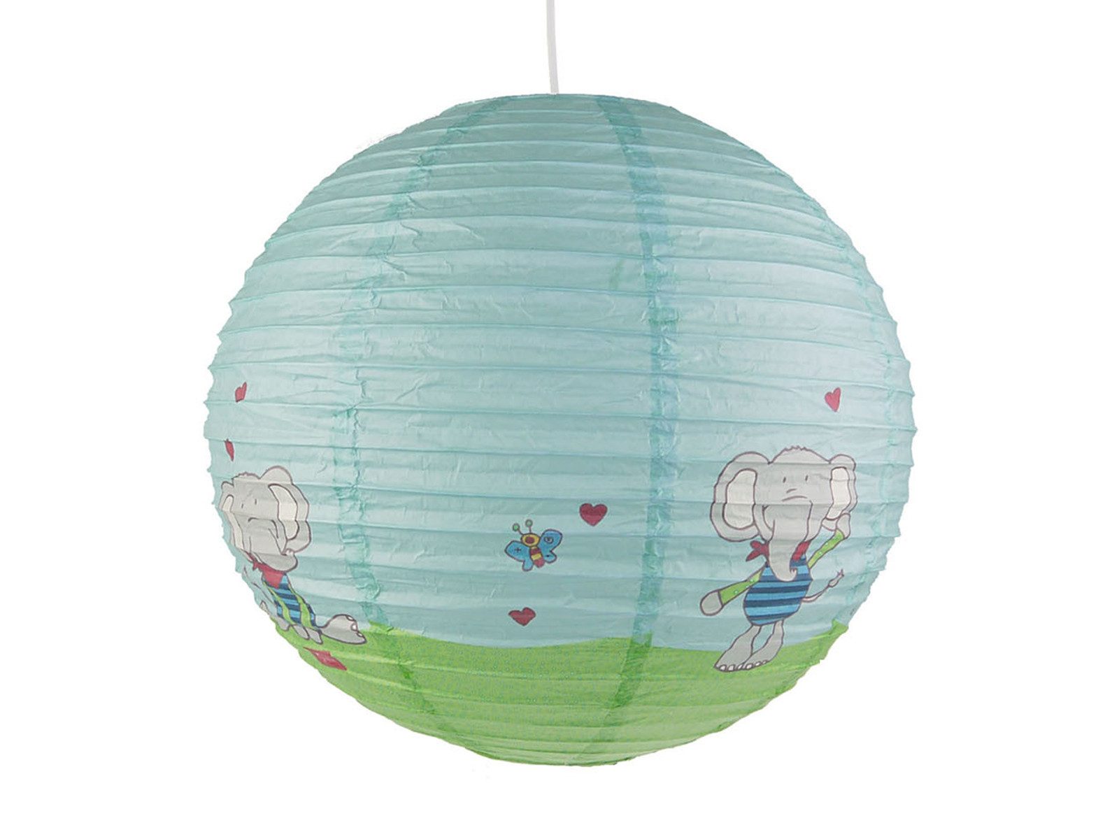 niermann Pendelleuchte Kugel Lampenschirm Papier m. Motiv Ø40cm, ohne Leuchtmittel, Papier-Lampe m. Kugel Lampenschirm m. Lombardo-Motiv für Kinderzimmer