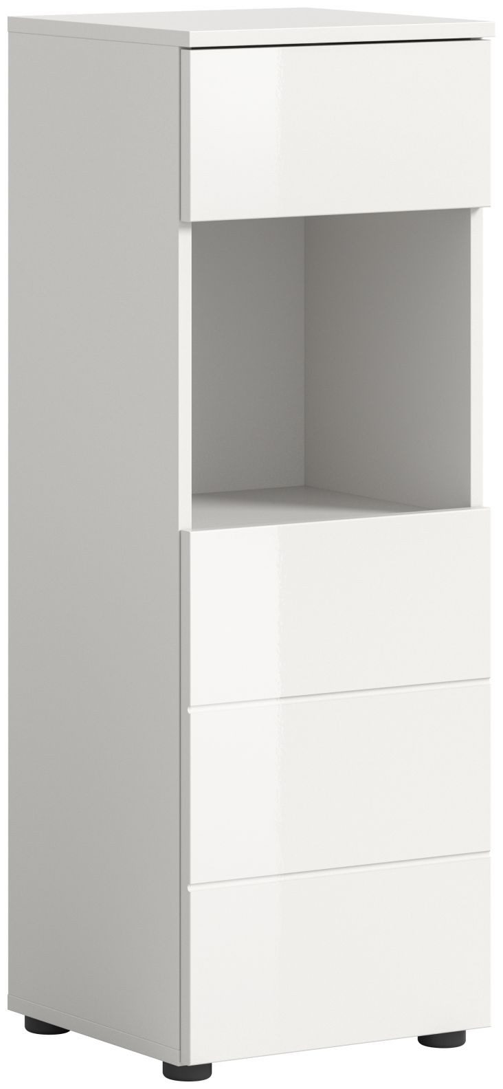 xonox.home Hochschrank Weiß Hochglanz Melamin Modern 38x106x34 cm günstig online kaufen